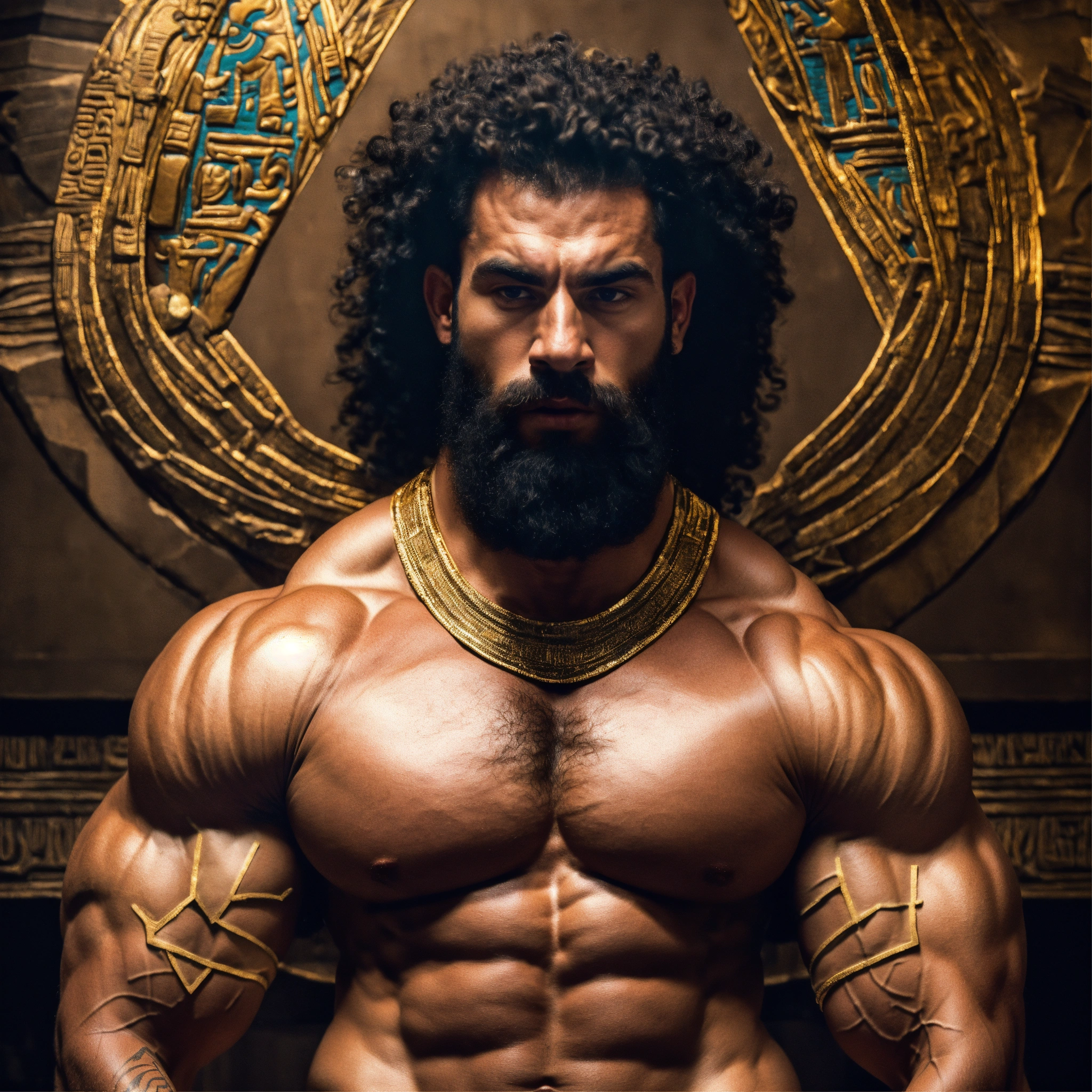 Lexica - 30-year-old hairy Ancient Egyptian man with big muscles, big ...