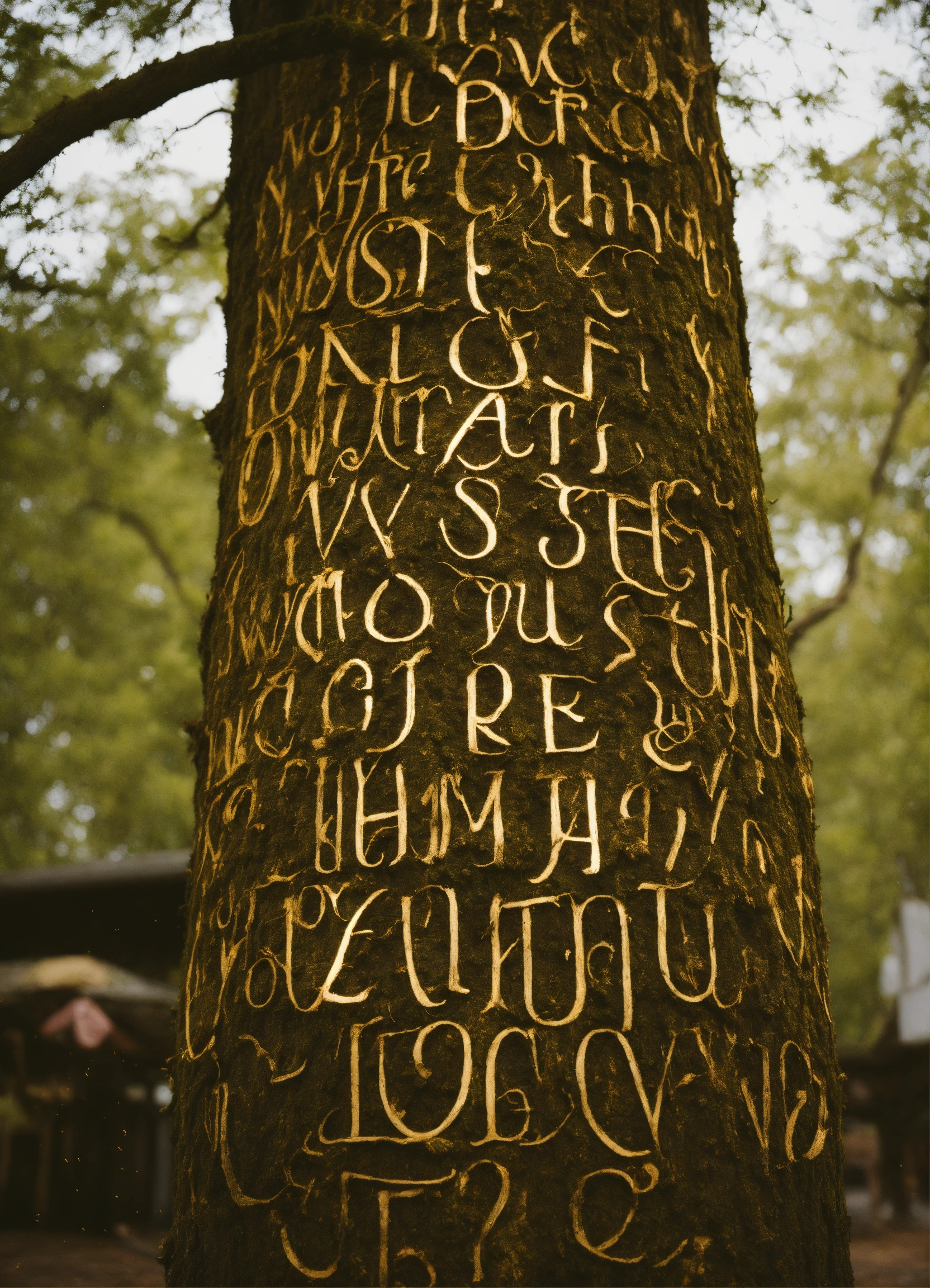 Lexica - Clearly write The letters MOV on a tree, typography