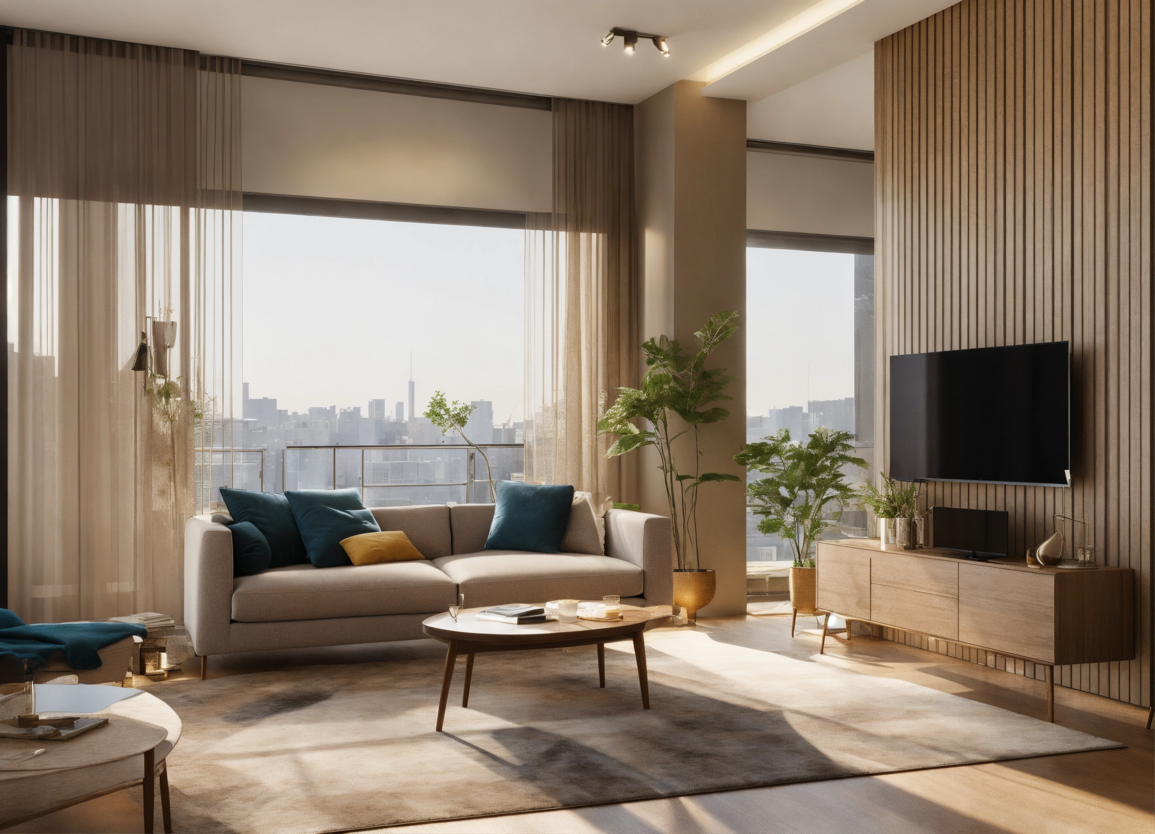 Lexica - Clean and sunshine modern apartment living room