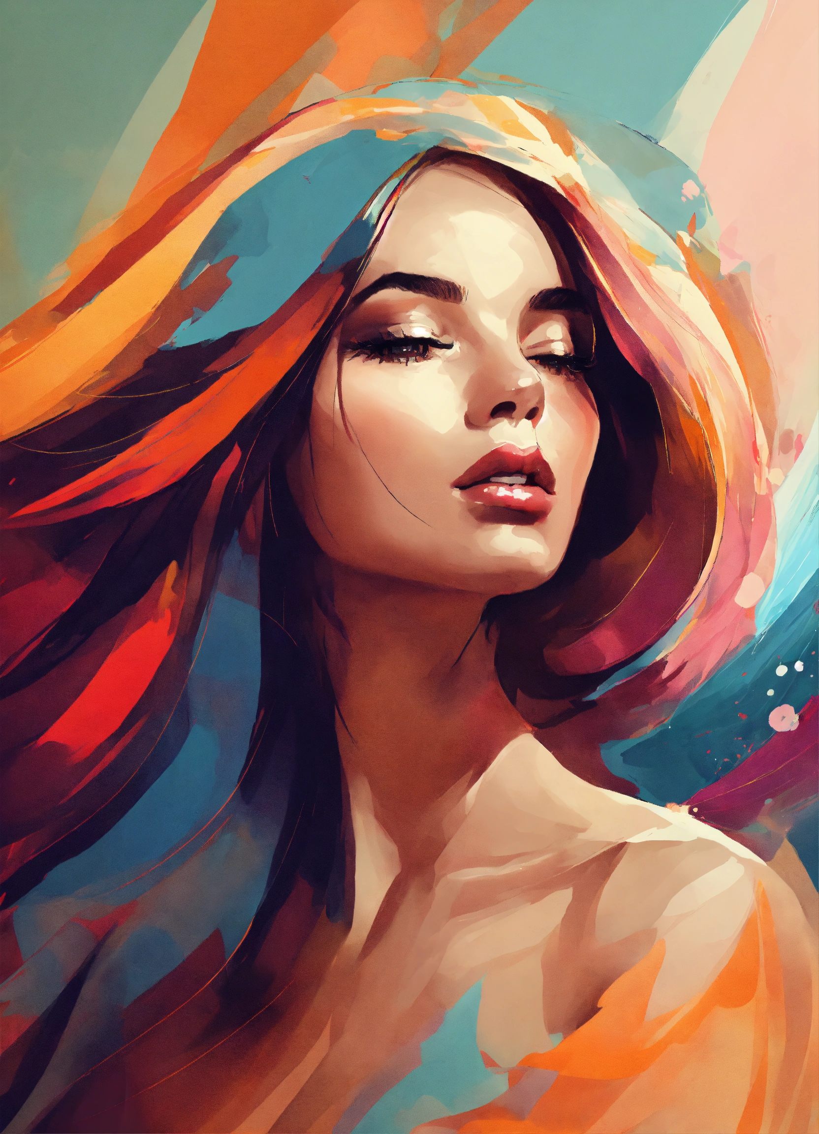 Lexica - Abstract illustration art of a beautiful woman