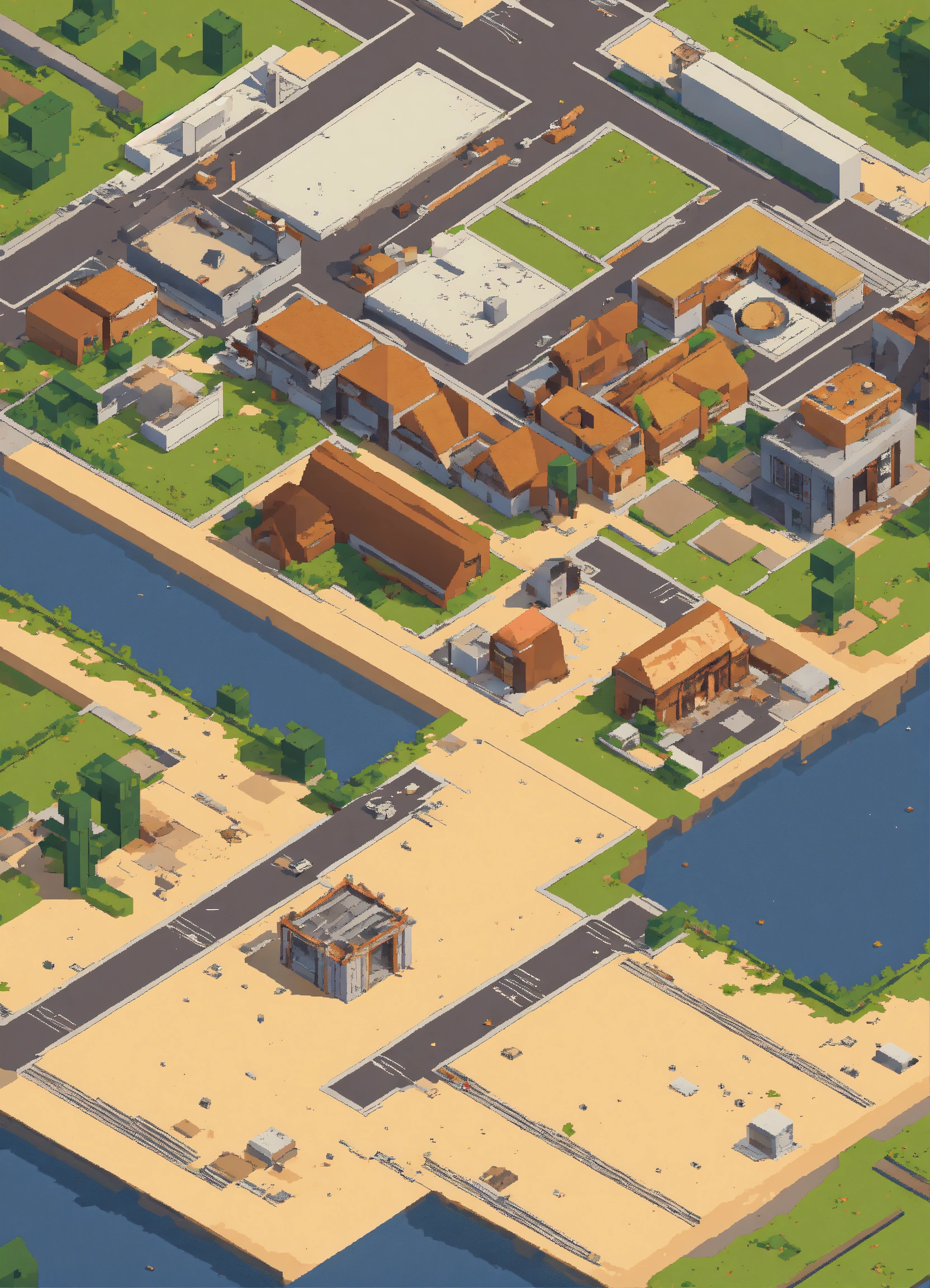 Lexica - Simple blocky pixel image in a 3/4 top-down perspective with ...