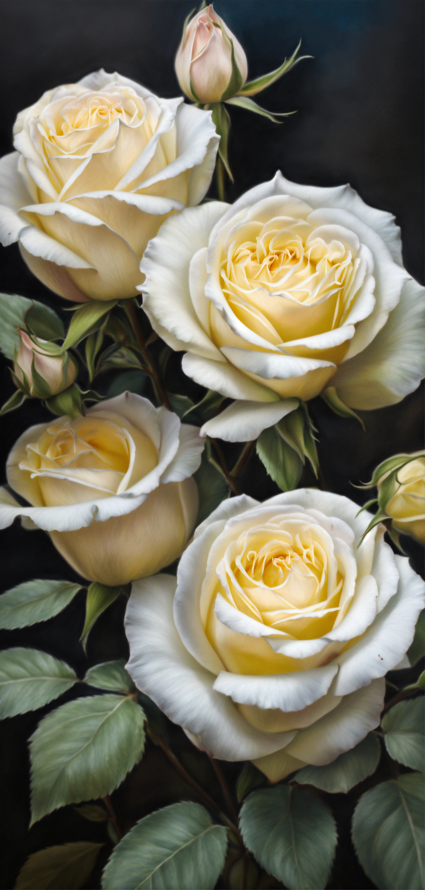 Lexica - Pencil drawing of a beautiful white roses, pastel colours ...