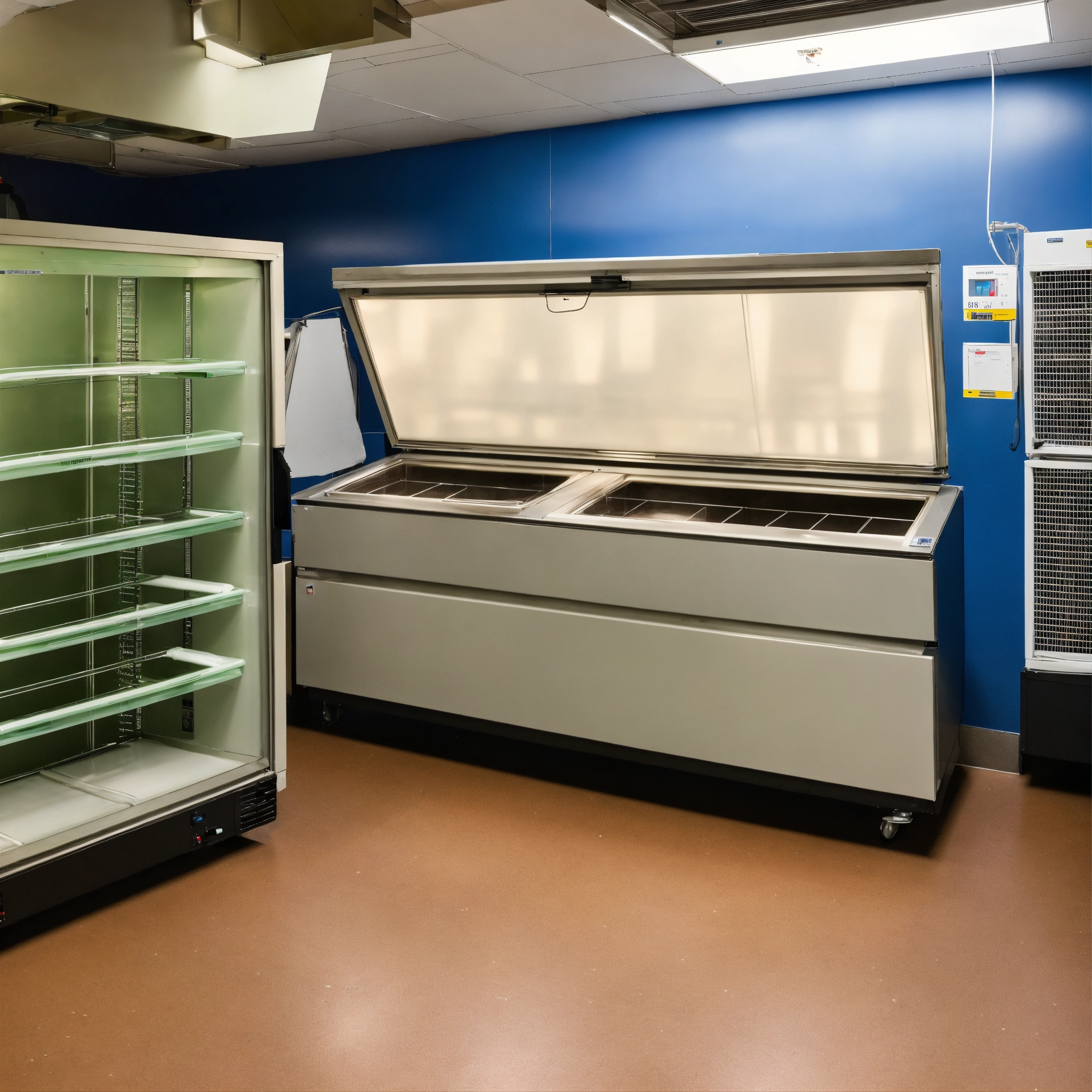 Lexica - A photo of a laboratory freezer. The freezer is new and in ...