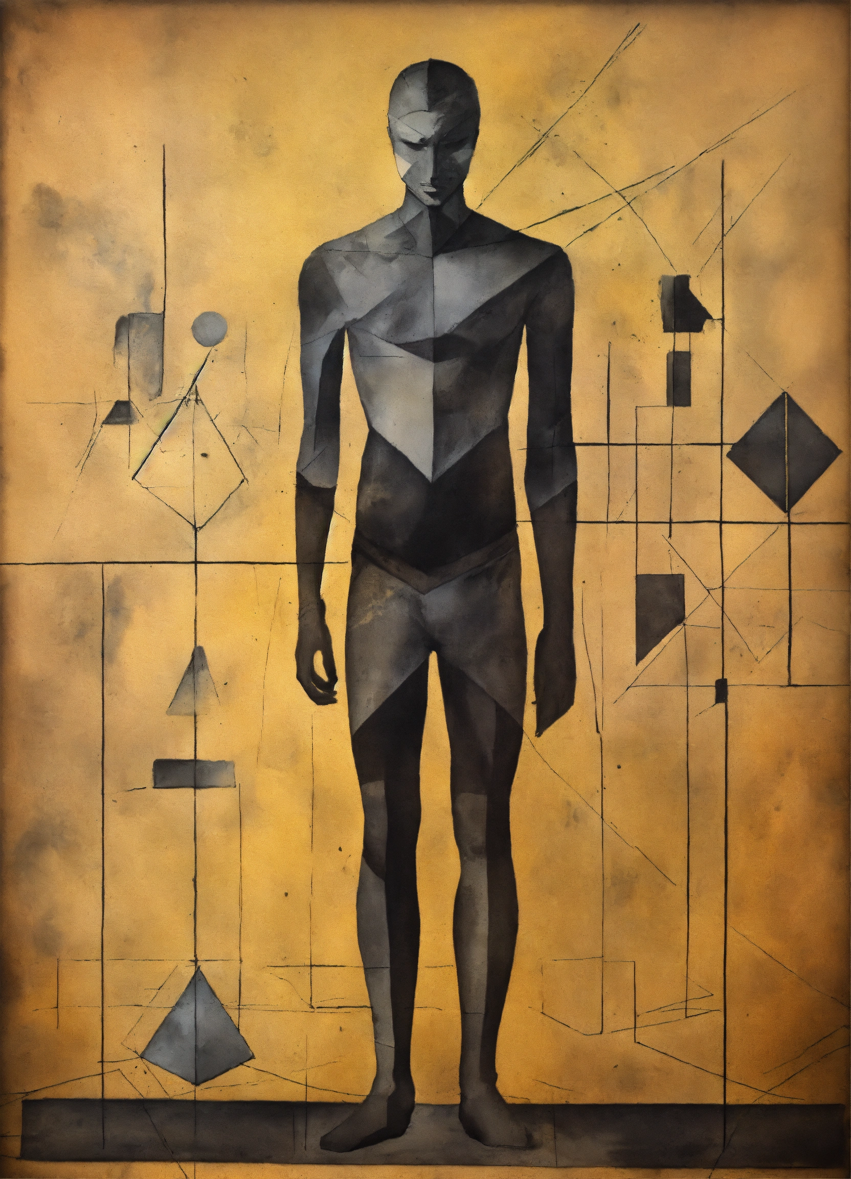 Lexica - Create the outline of personification of insanity, painted ...