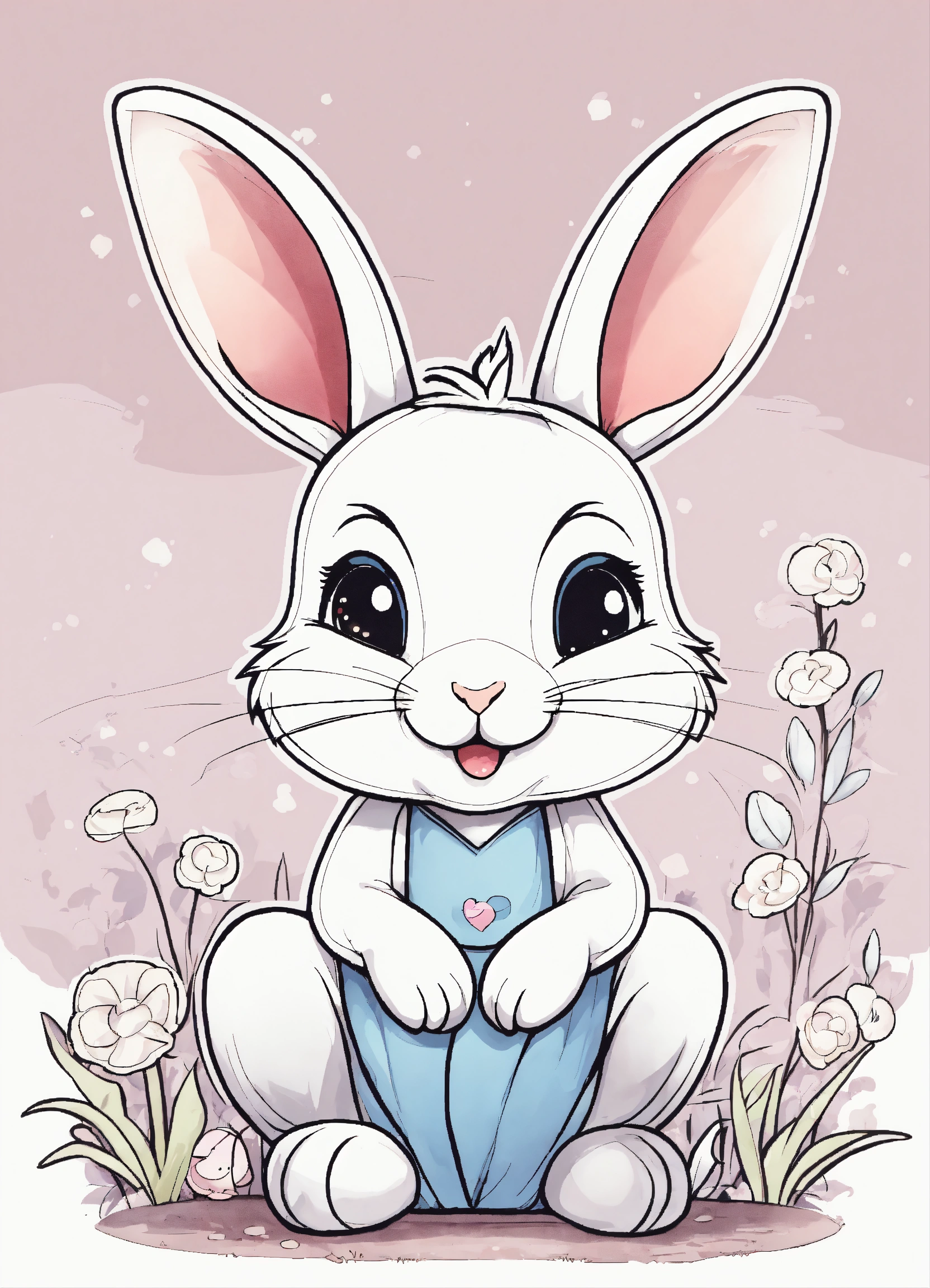 Lexica - Generate a cute little rabbit, super eye-catching illustration ...