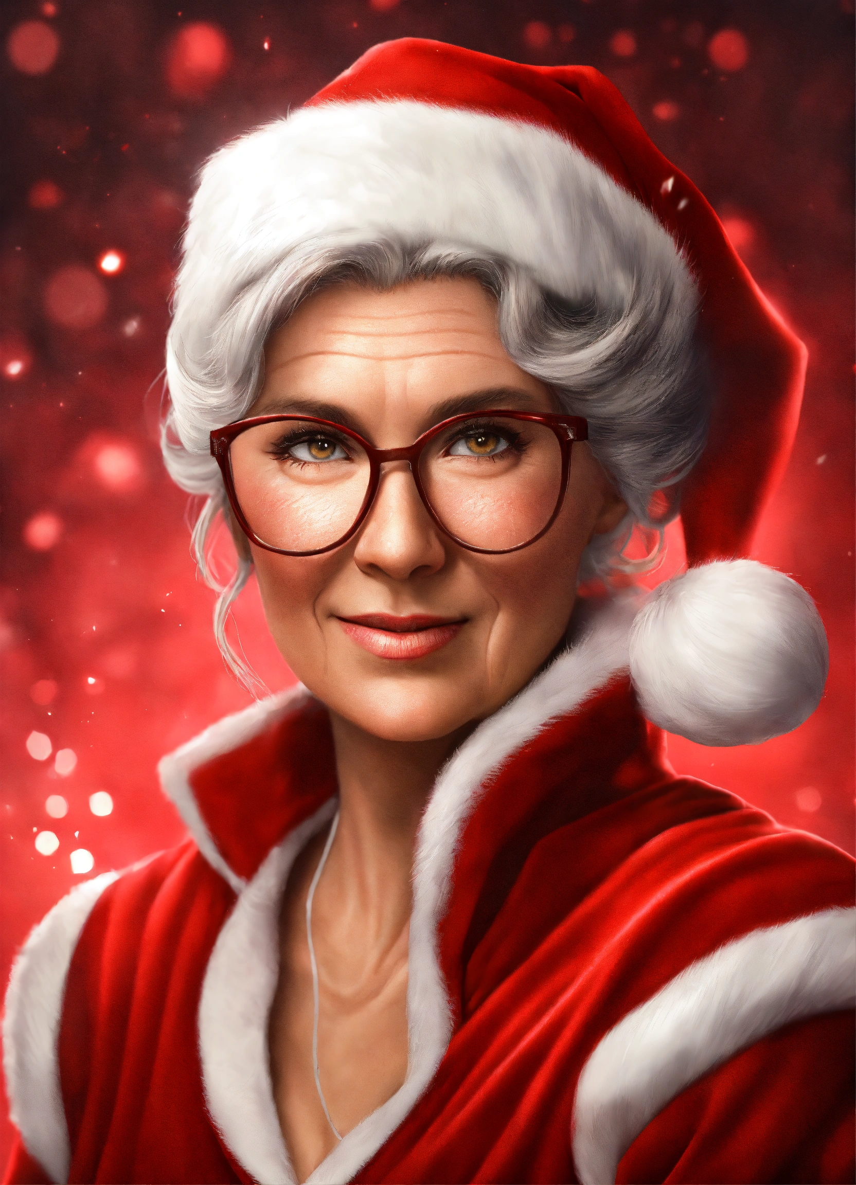 Lexica - Cartoon mrs. claus, hyper realistic on white background