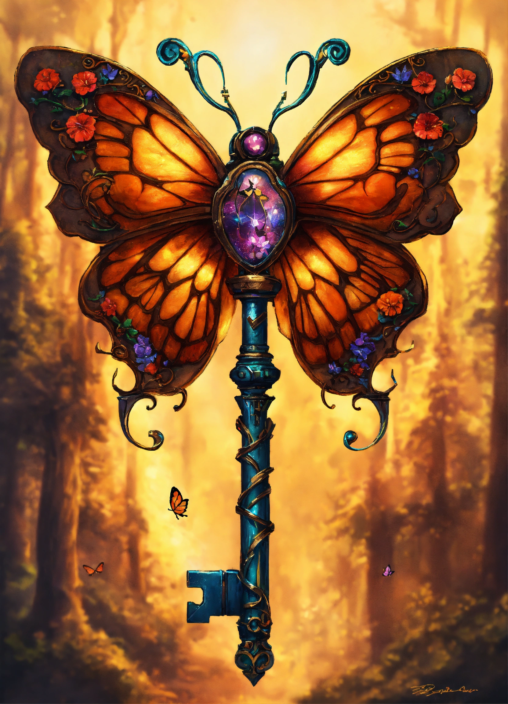 Lexica - An old magic butterfly key drawing