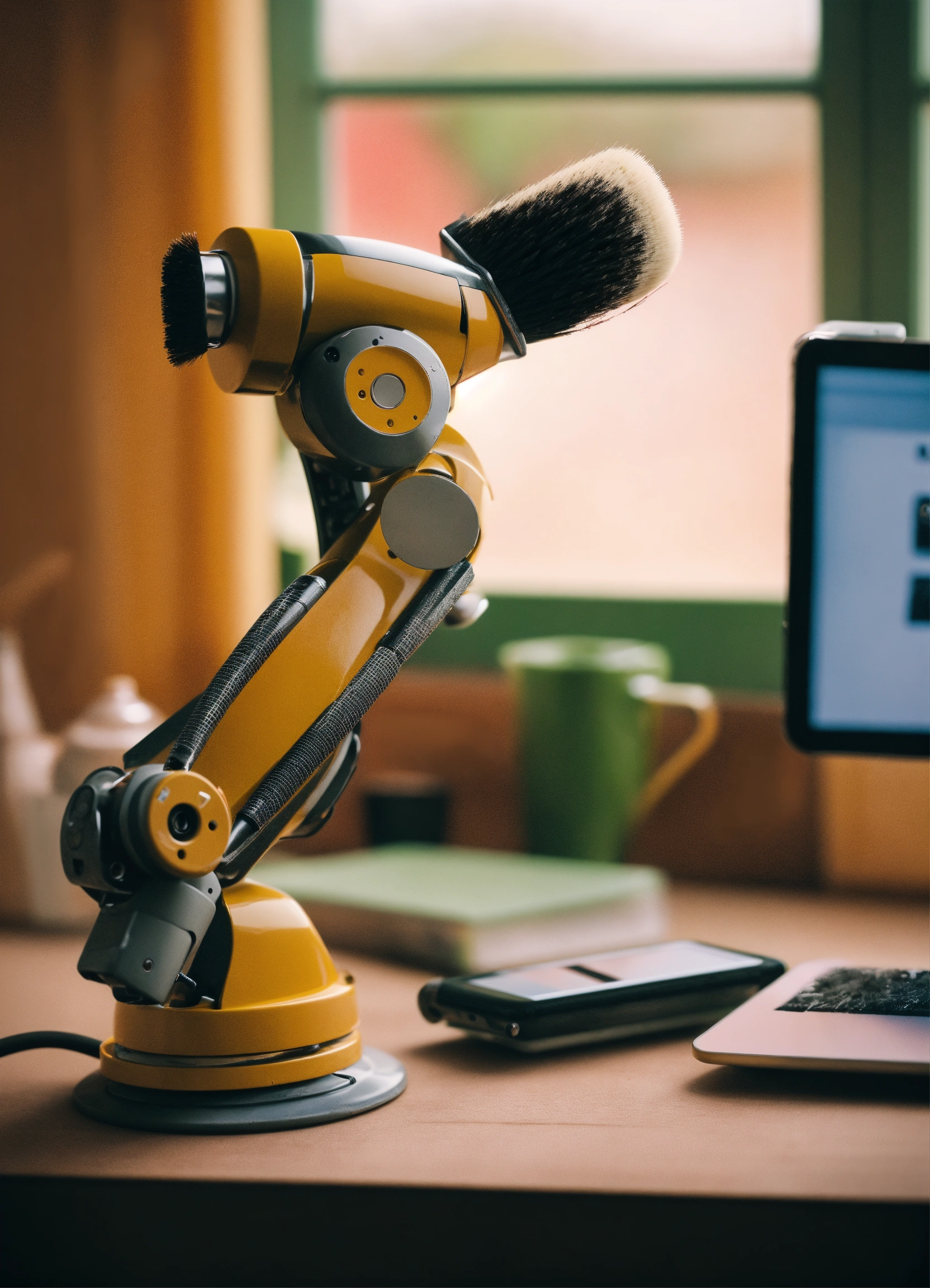 Lexica - Robot arm holding a brush, editing smartphone screen