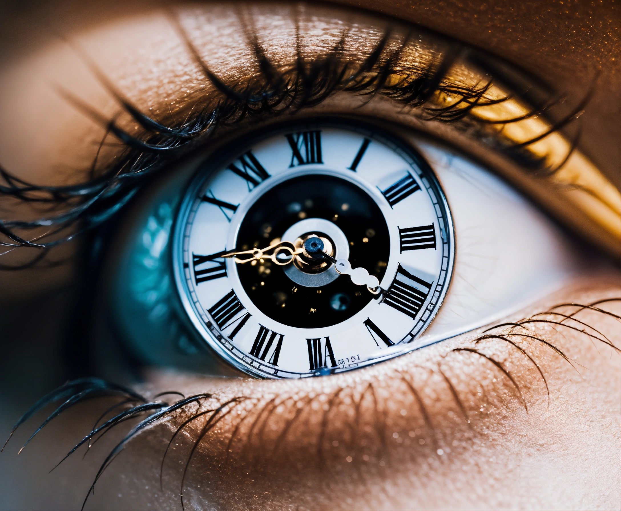Lexica - An inspiring photograph of a awe-filled eye reflecting time ...