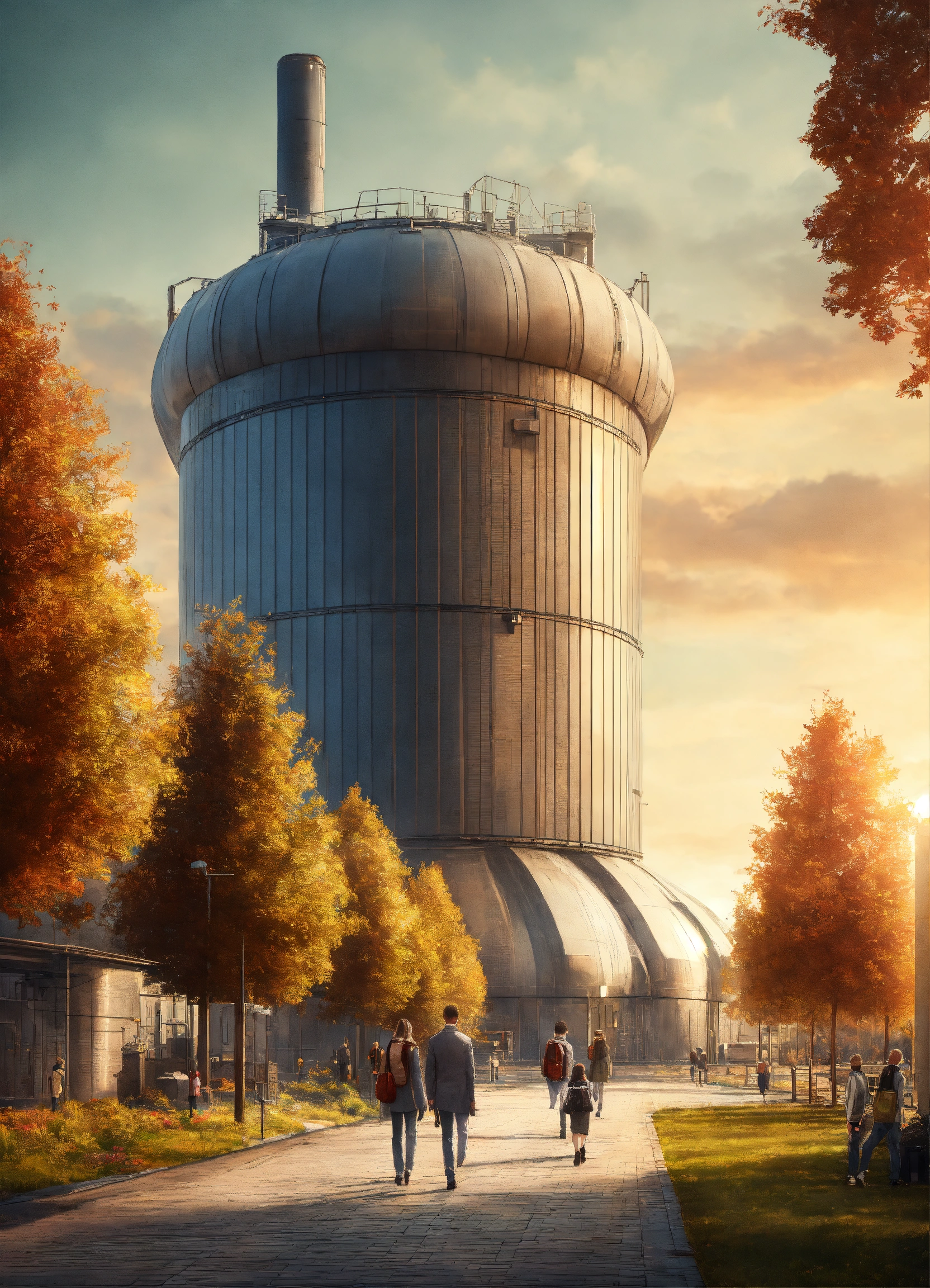 Lexica - Modern nuclear reactor in beautiful urban landscape with ...