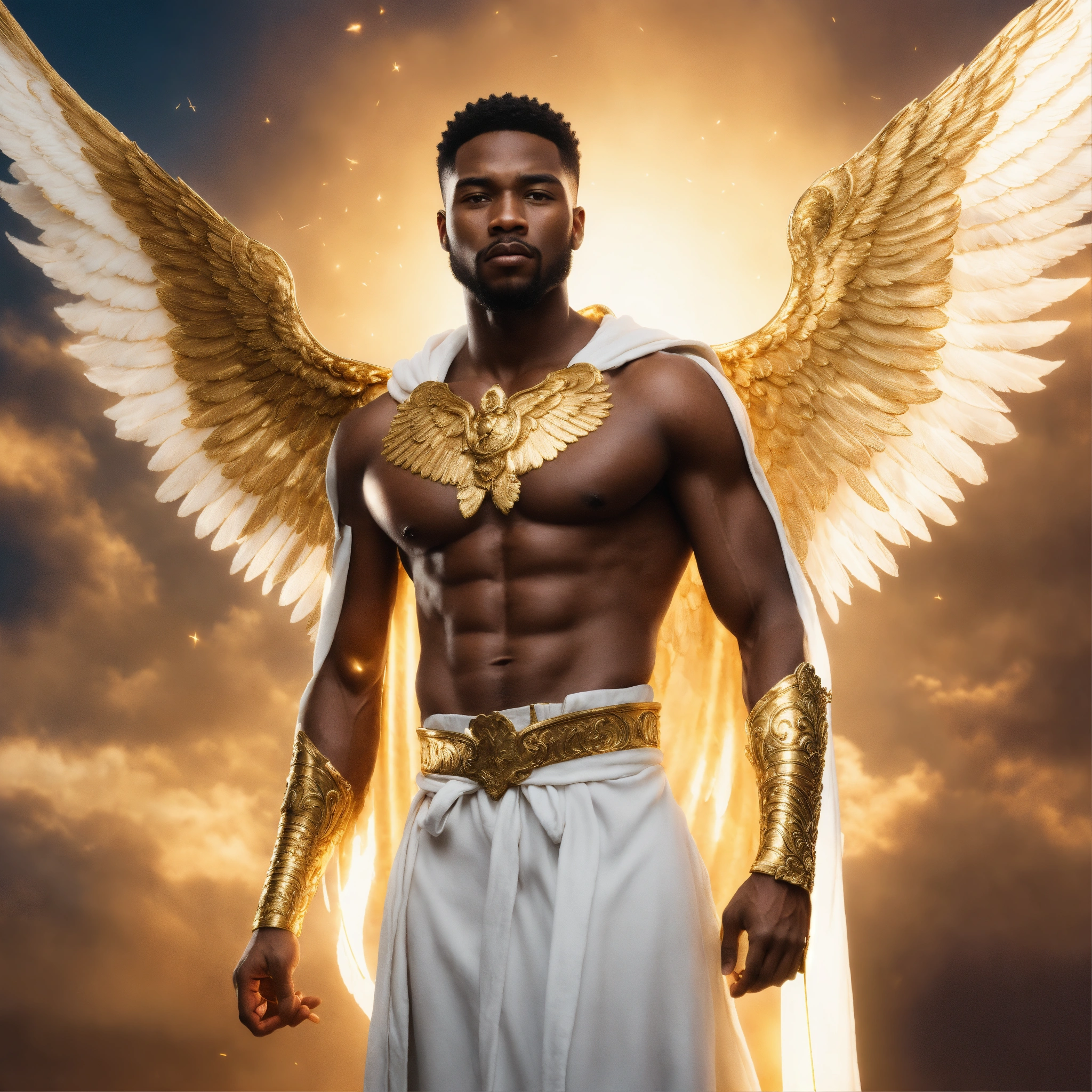 Lexica - Illustrate a view of a young handsome black man wearing a long ...