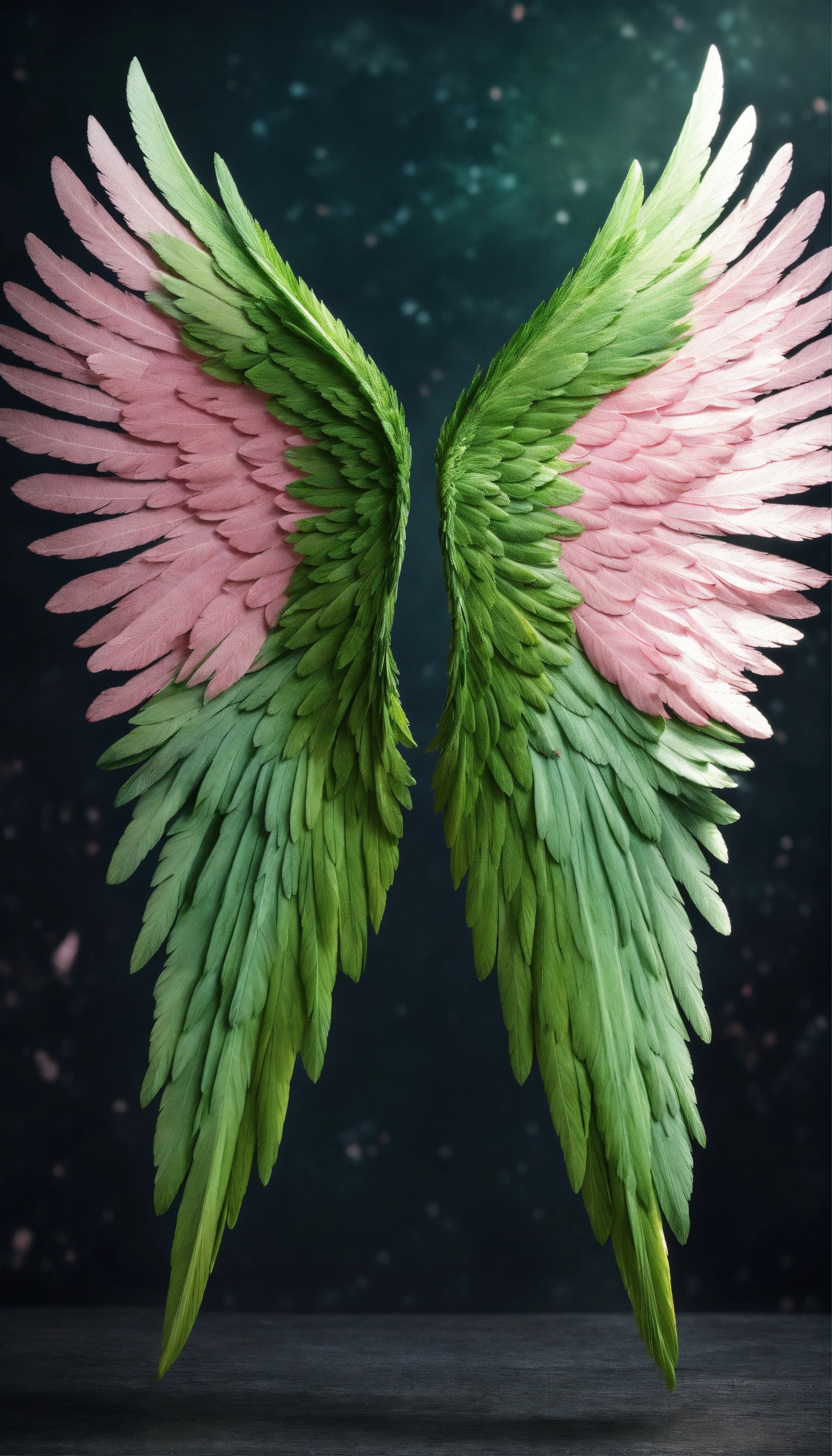 Lexica Beautiful and perfect small angel wings of vibrant green color