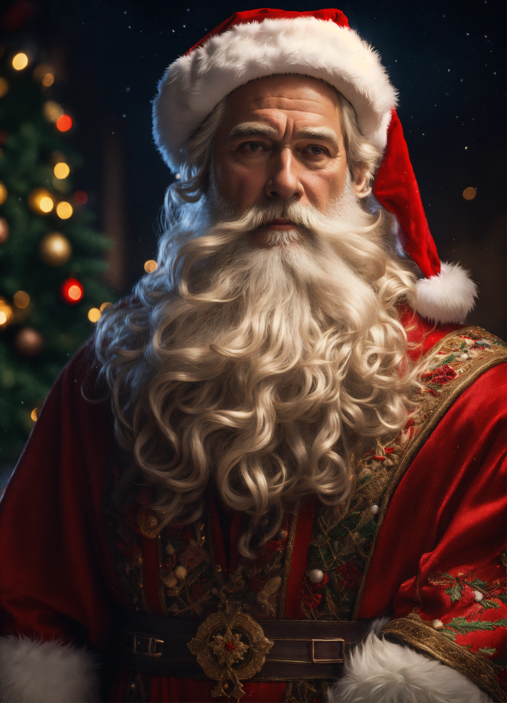 Lexica - Beautiful medieval Santa Claus sideview portrait, intricate ...