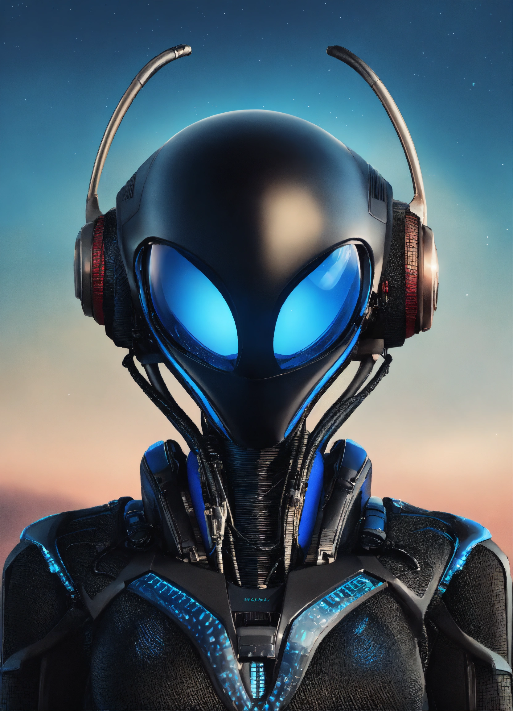 Lexica - Instagram logo, blue, black, alien ux/ui