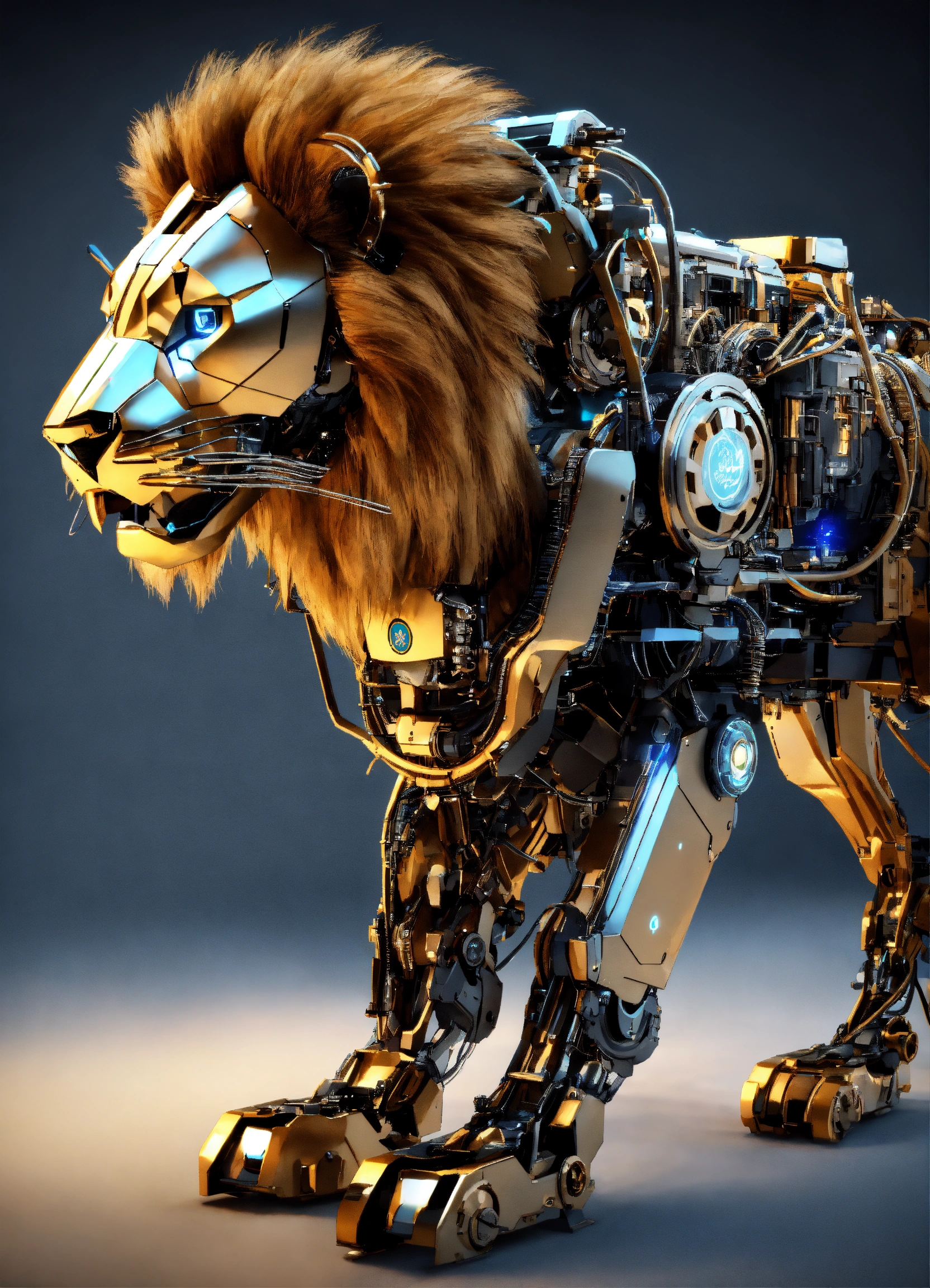 Lexica - Robotic lion, 8k unreal engine render, wires and gears ...