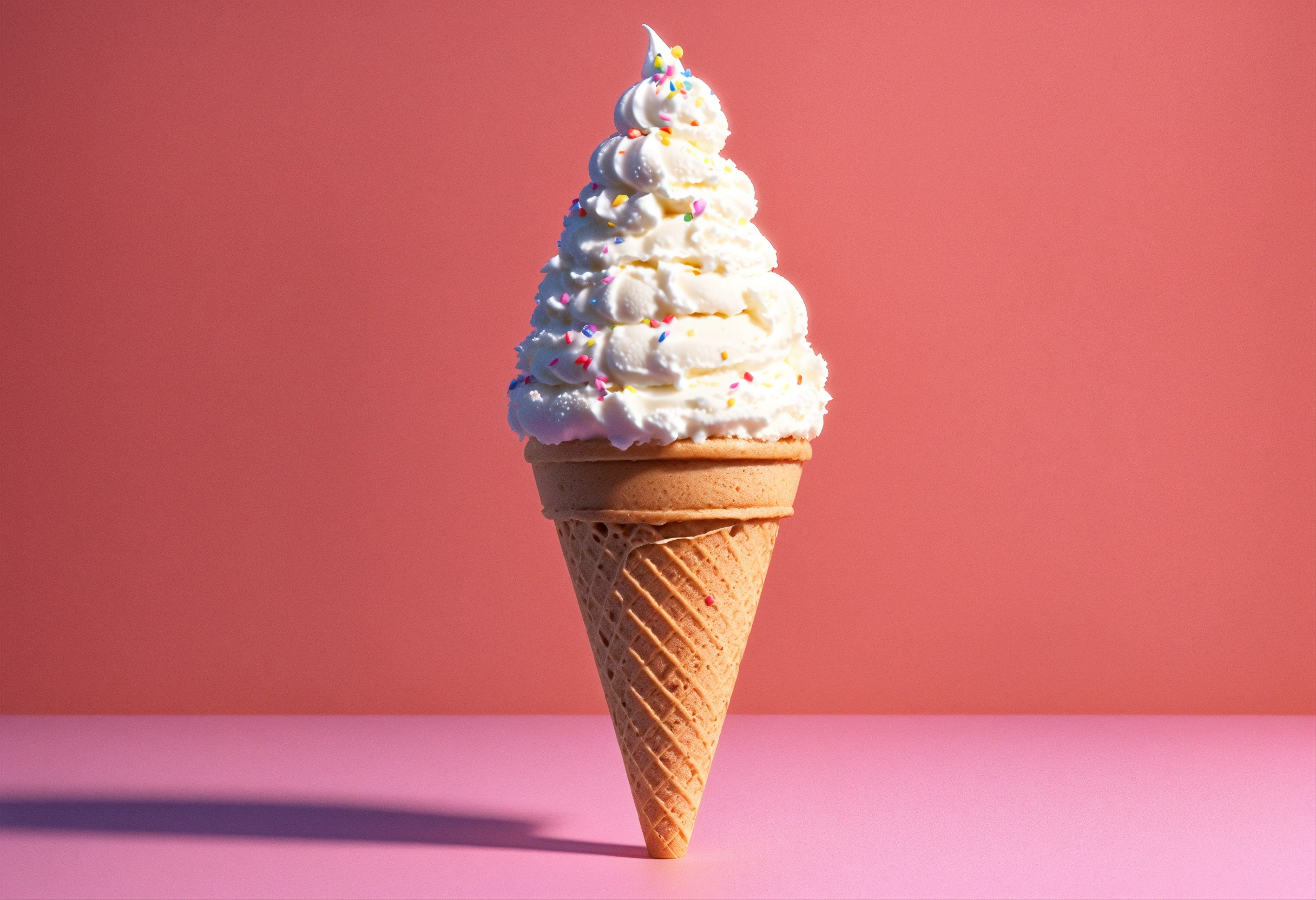 Lexica - Generate a 3D image of one vanilla ice cream cone