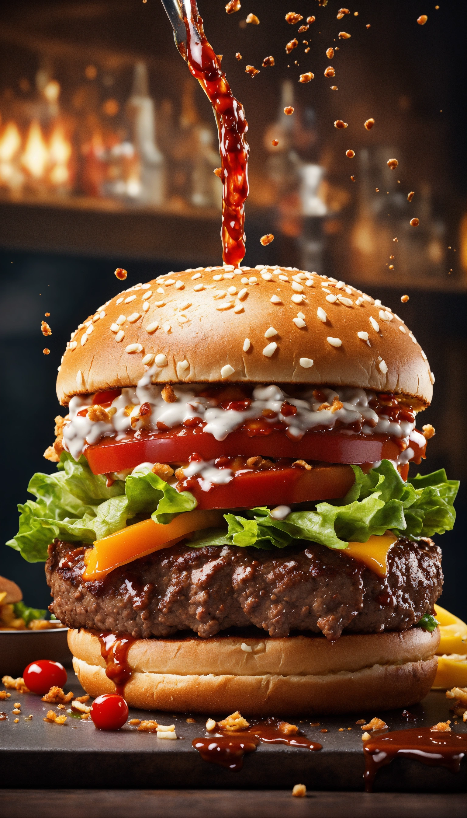 Lexica - Capture dynamic splashes of food in flying food photography ...