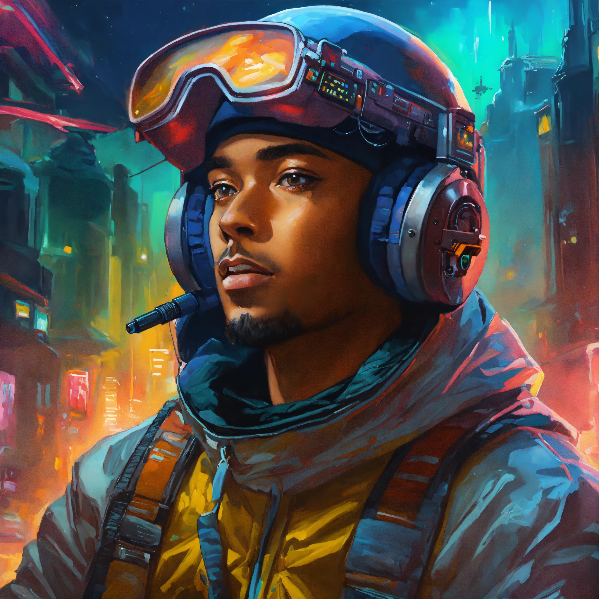 Lexica - Sci-fi fantasy Rapper Artist, oil painting art style, High Quality