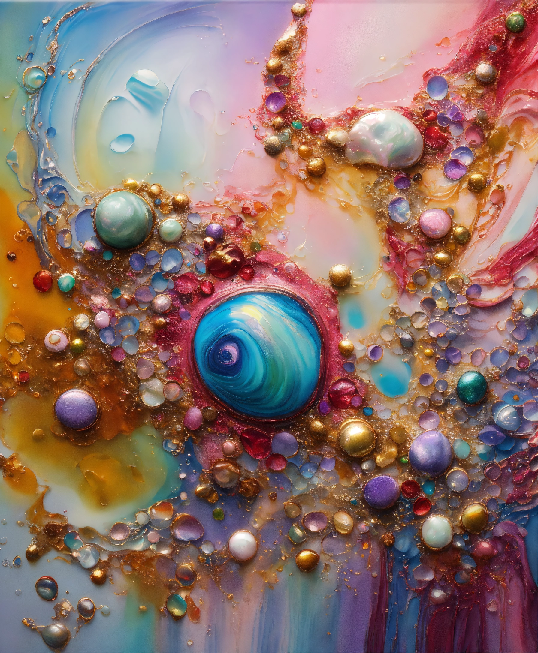 Lexica - Colorful abstract painting oil and water complex complicated ...