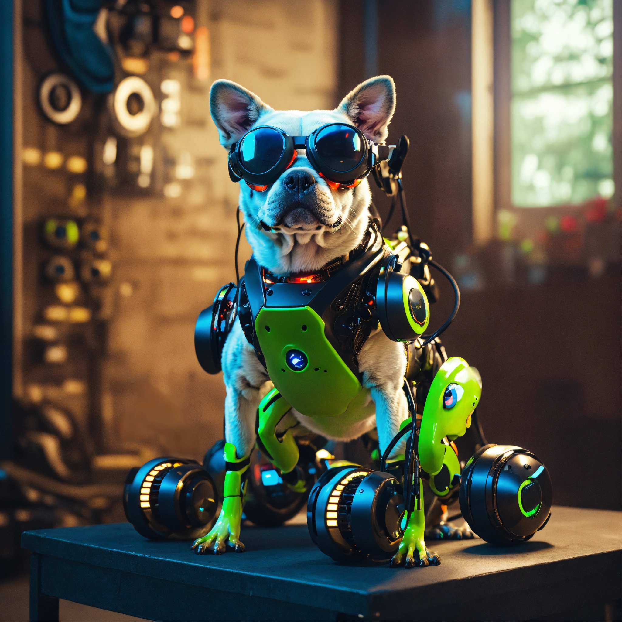 Lexica - Frog dog inu immaculate full body cyberpunk style robot with ...