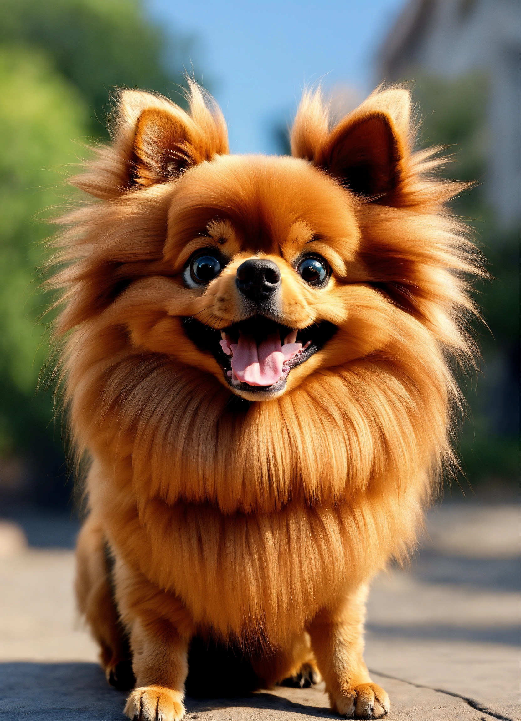 Lexica - A brown German Spitz with a bow on its head, very realistic ...