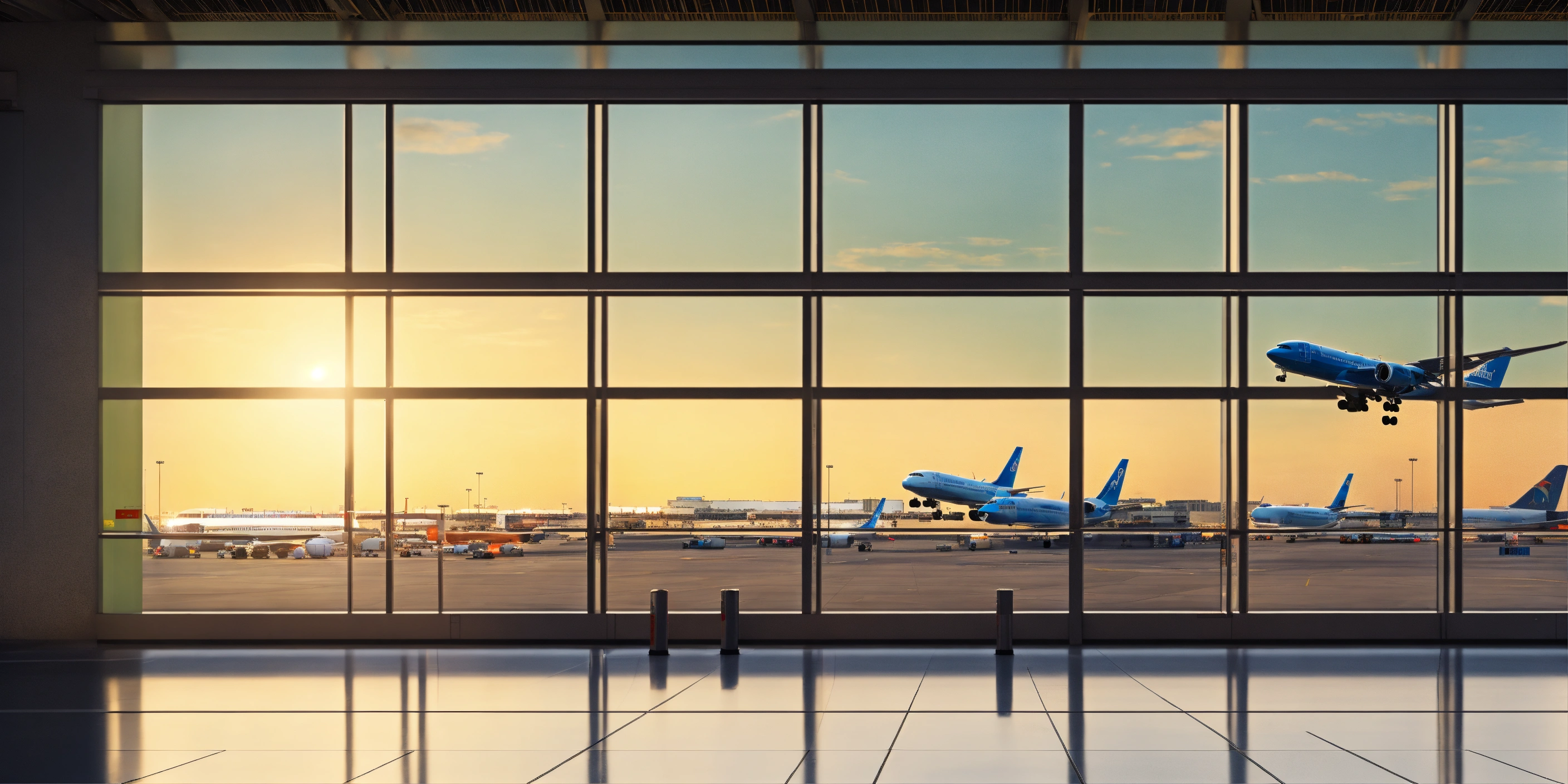 Lexica - Airport platform, big window, boarding gate, realistic paint, 8k