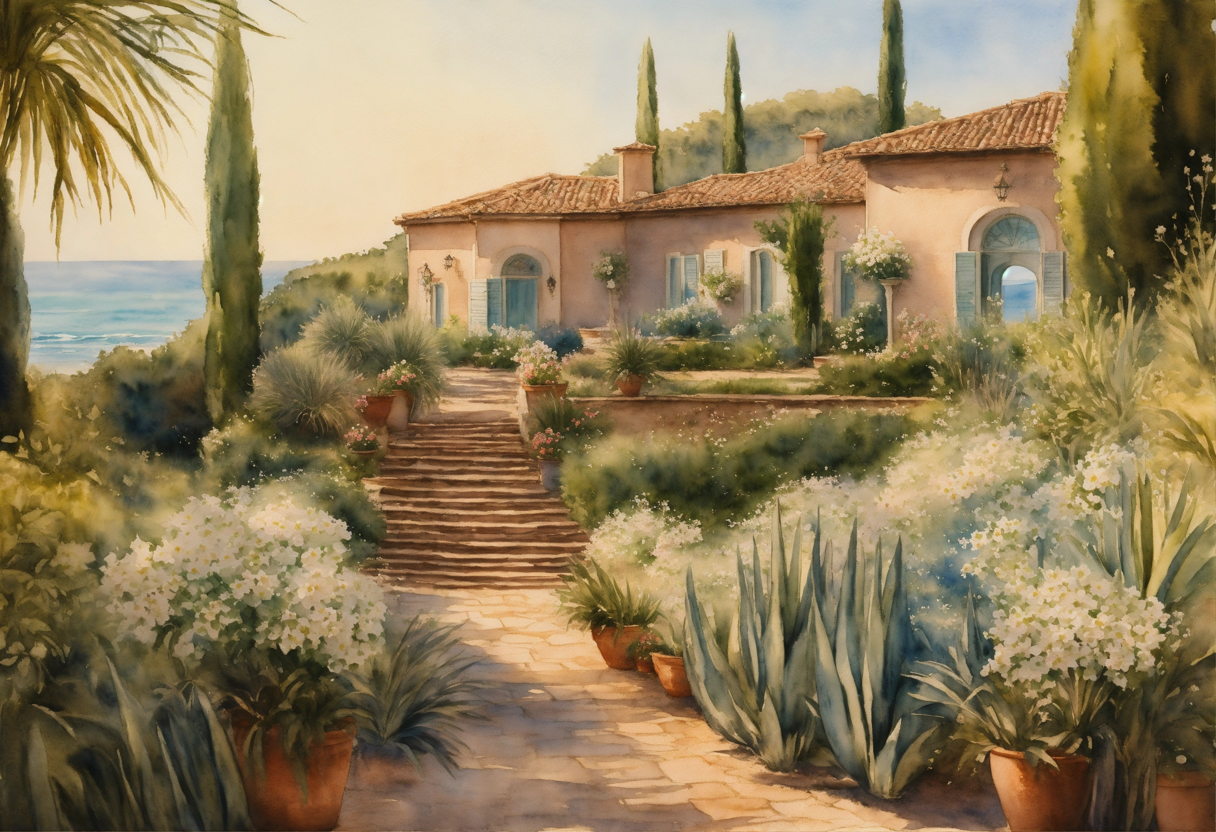 Lexica - Watercolour painting, pastel colours, warm light, intricate ...
