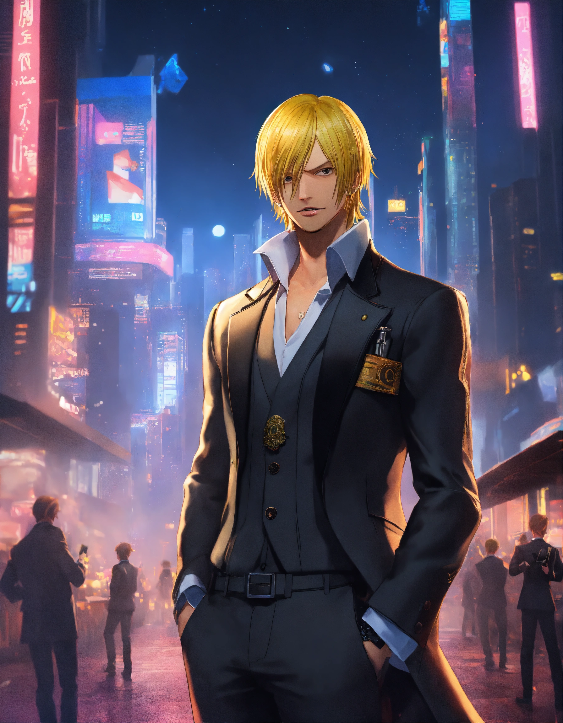 Lexica - Design a modern-day cyberpunk version of Sanji from One Piece in the style of Unreal 8D ...