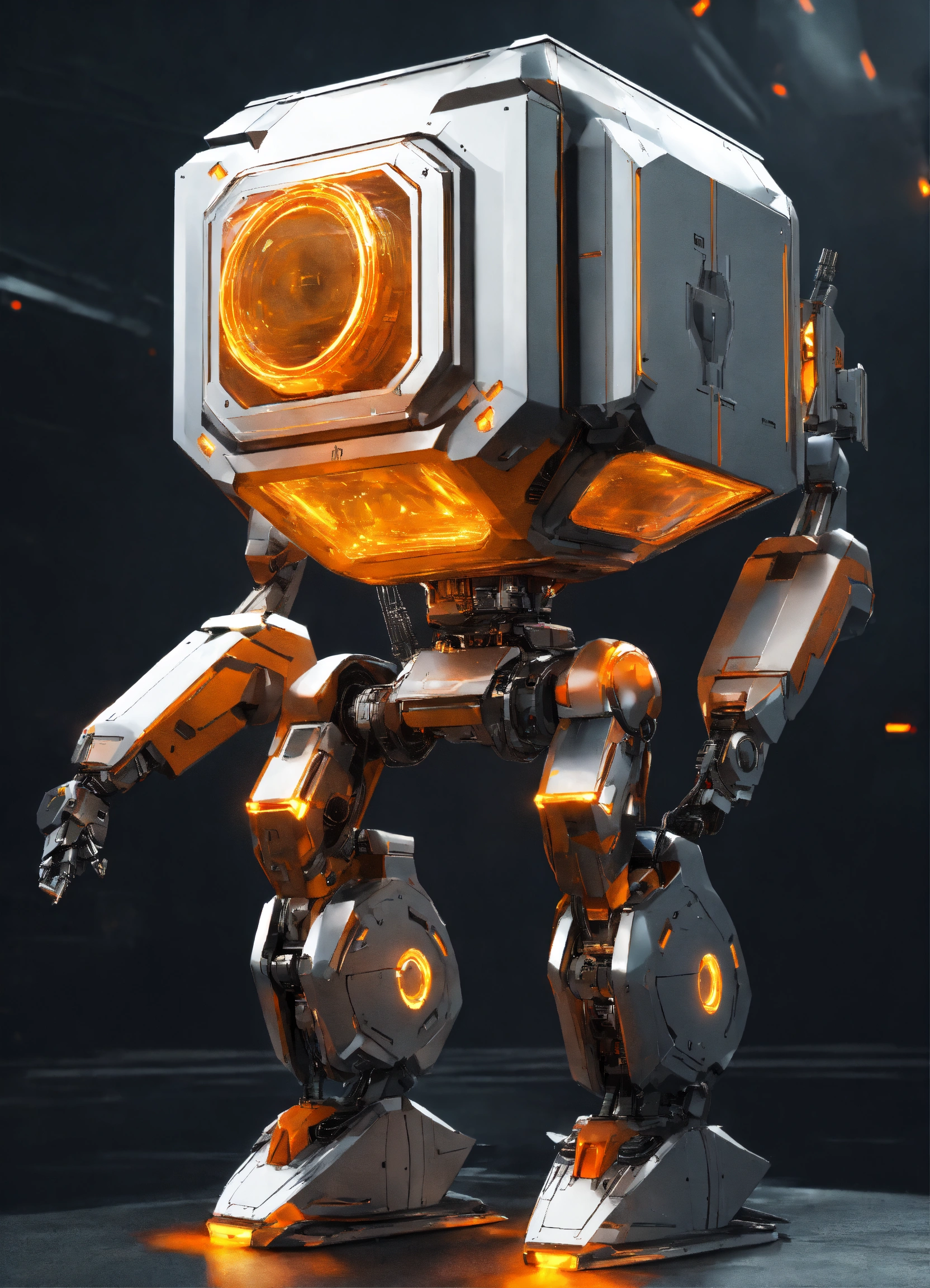 Lexica - Flying floating Robot that looks like a sleek silver cube with ...