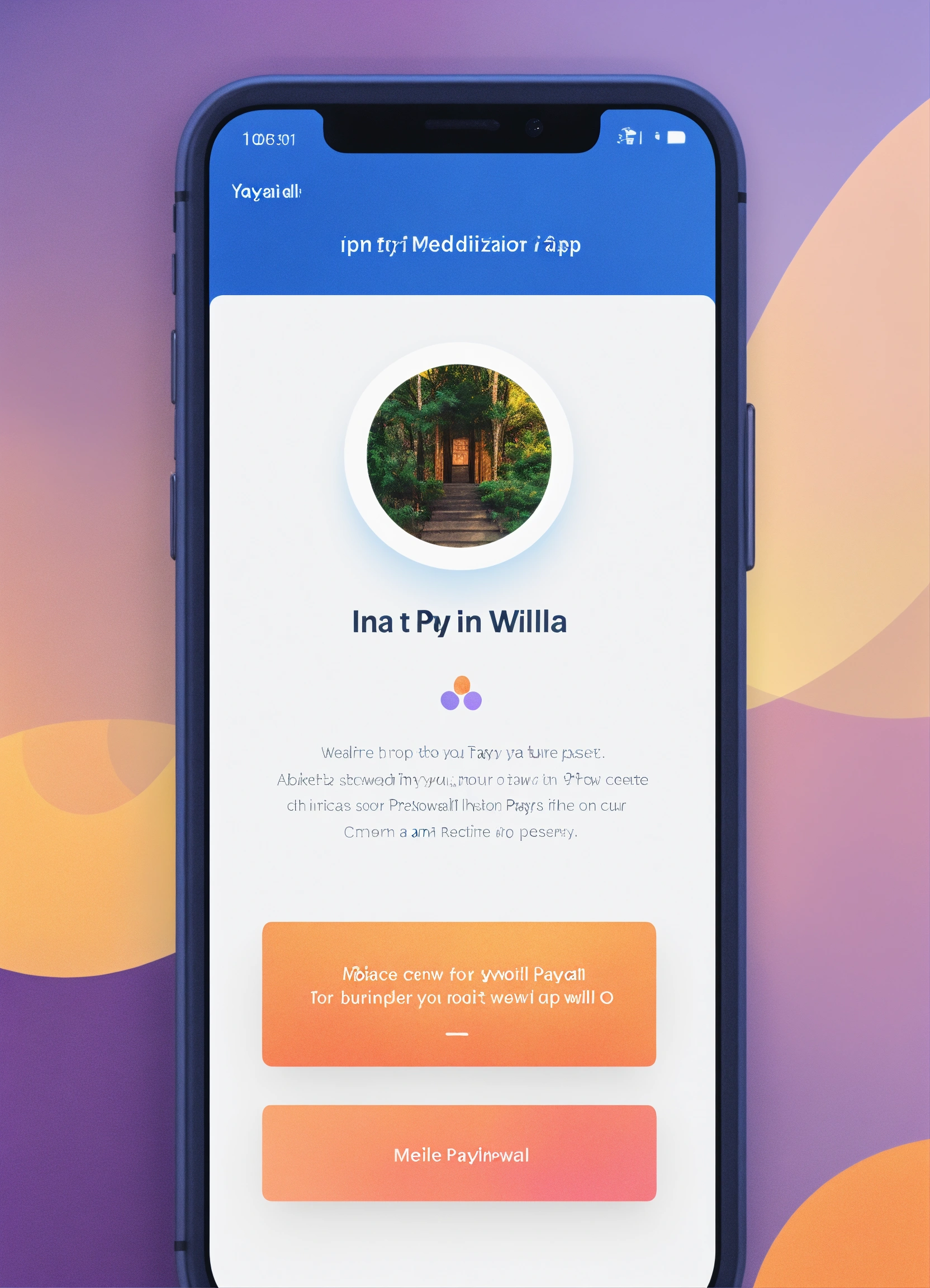 Lexica - Create a paywall for my mobile app, meditation app, blue ...