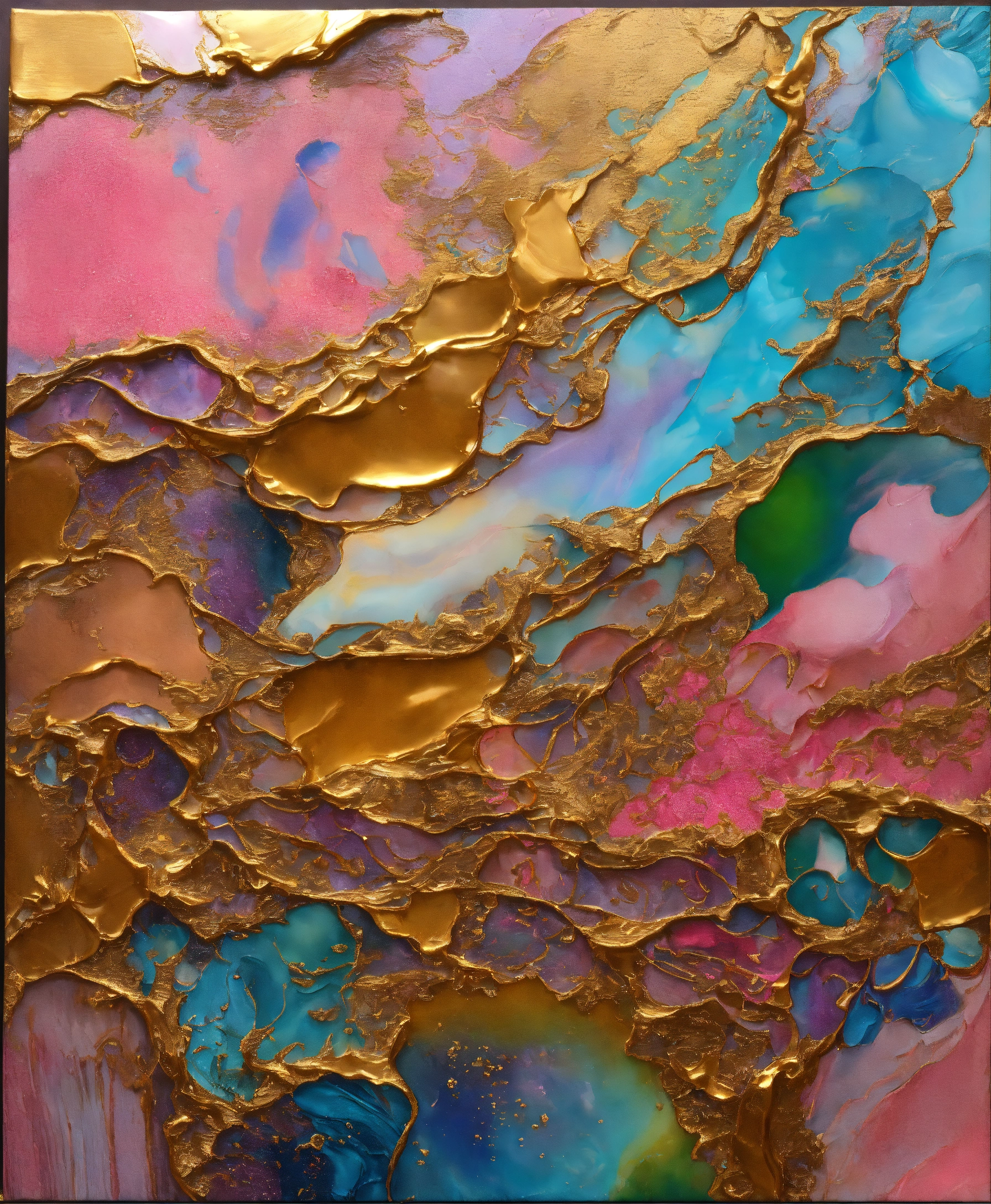 Lexica - Colorful abstract painting oil and water complex complicated ...