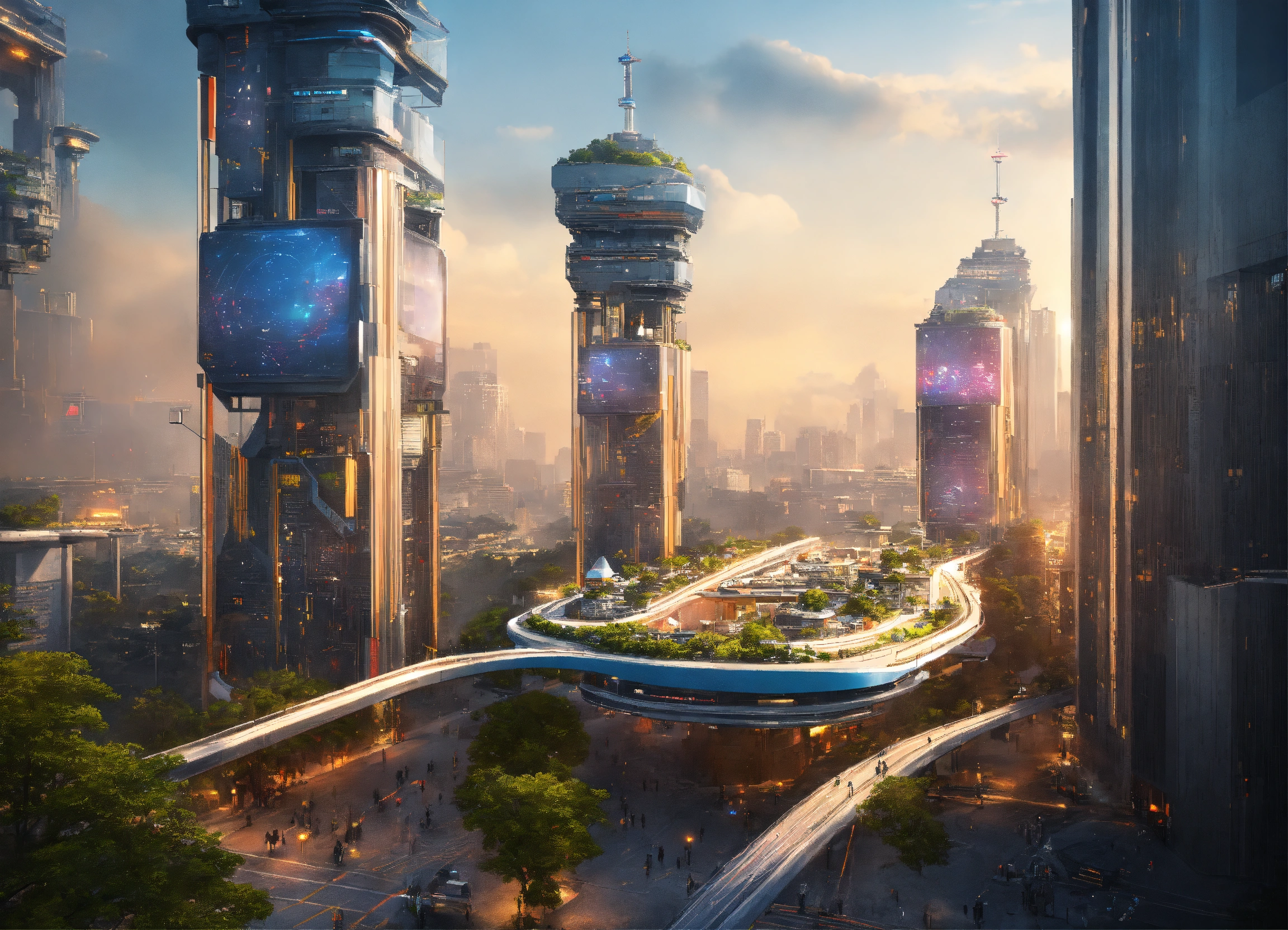 Lexica - A highly advanced city of the future where robots help humans