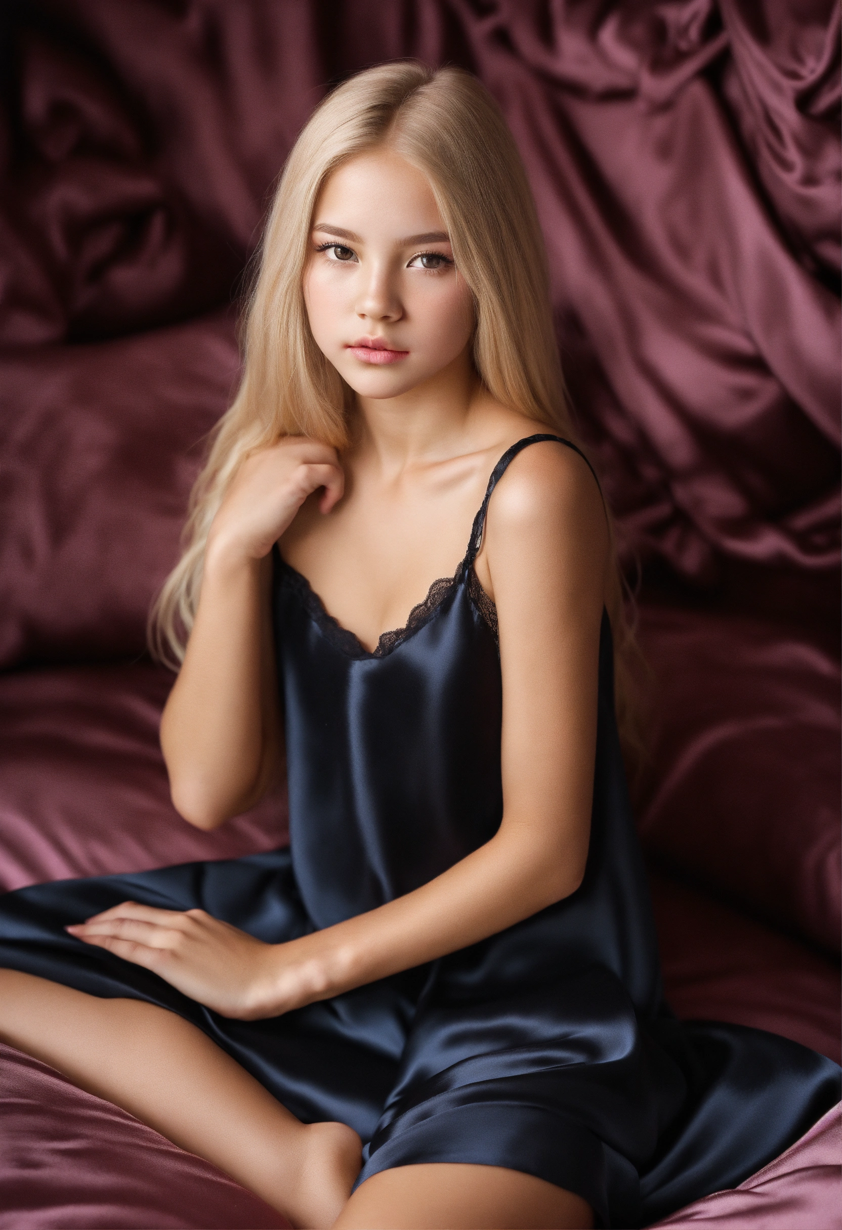 Lexica - Stunning angelic platinum blond young petite tween with hazel ...