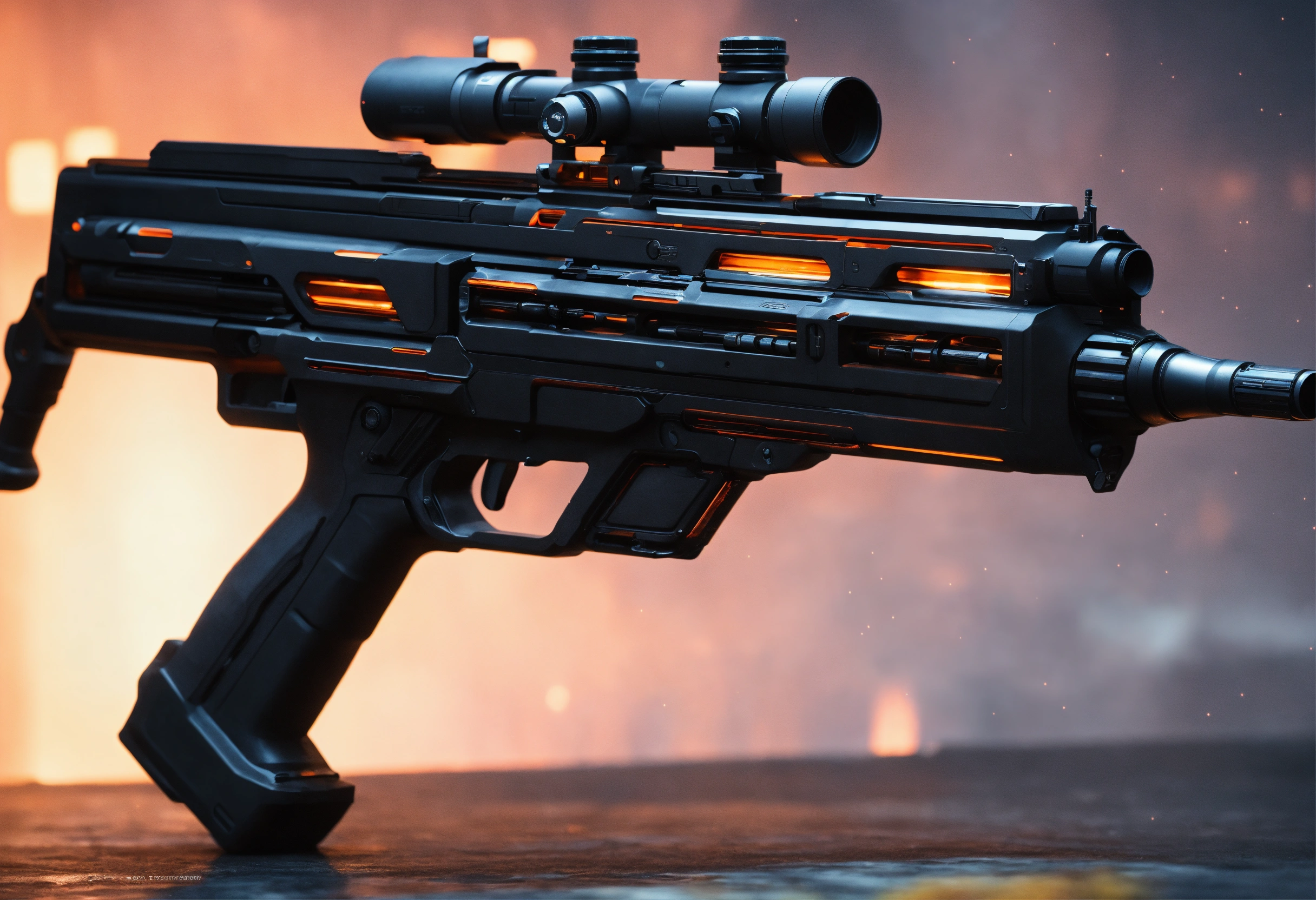 Lexica - Side view of the full image of a black sci fi energy rifle, HD ...