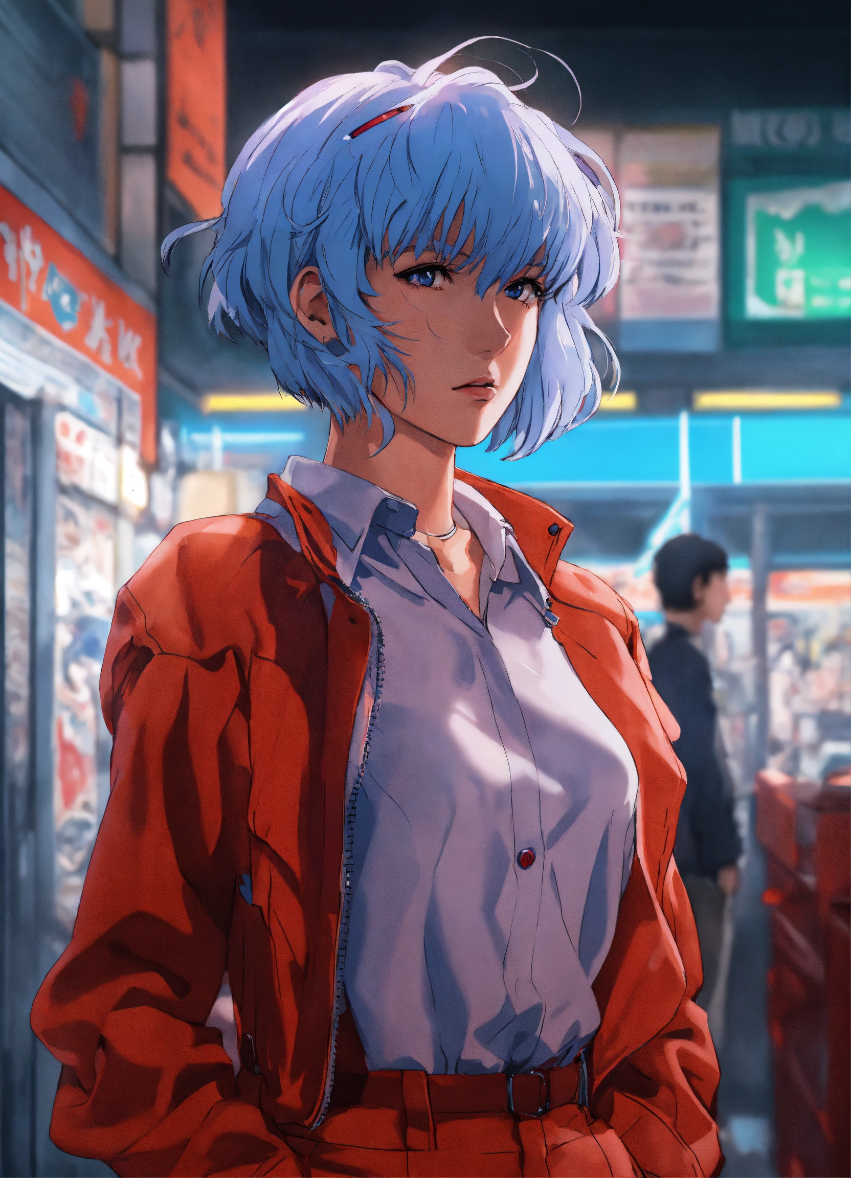 Lexica - Stunning anime wallpaper illustration of Rei Ayanami from Neon  Genesis Evangelion, detailed scene, stunning details, trending on  artstation