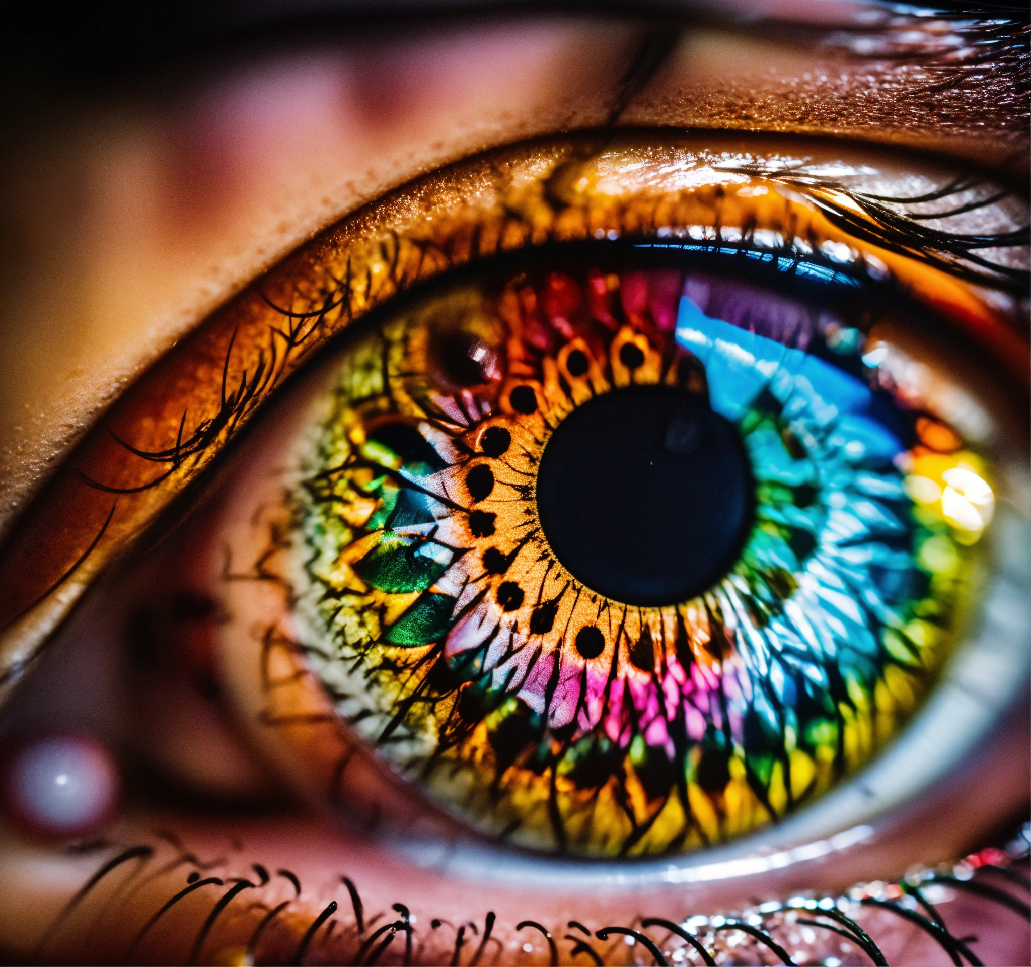 Lexica - Colorful inspiring photograph of a determined eye with a clock ...