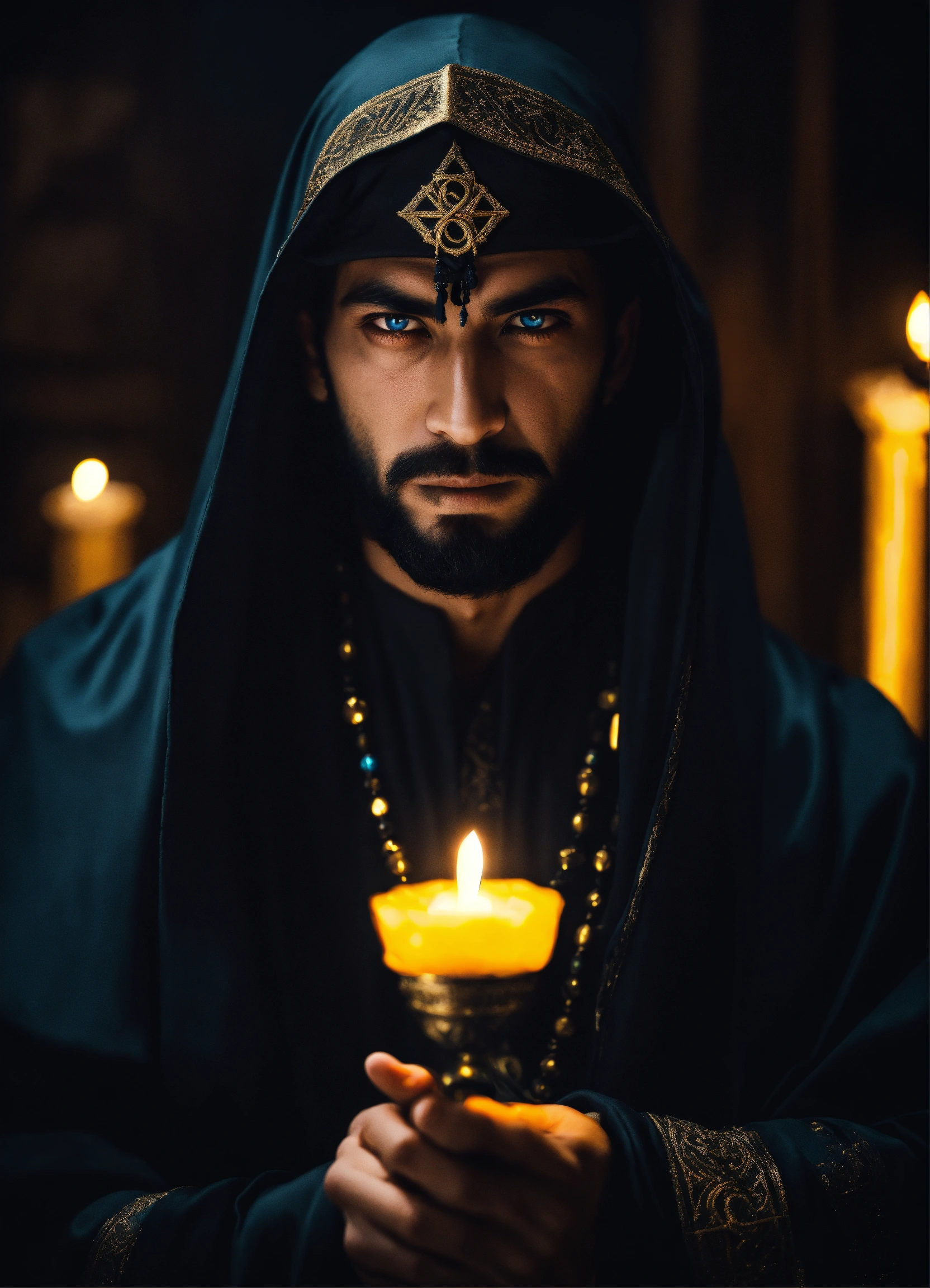 Lexica - Dark, mysterious and dramatic headshot of a handsome Arabic ...