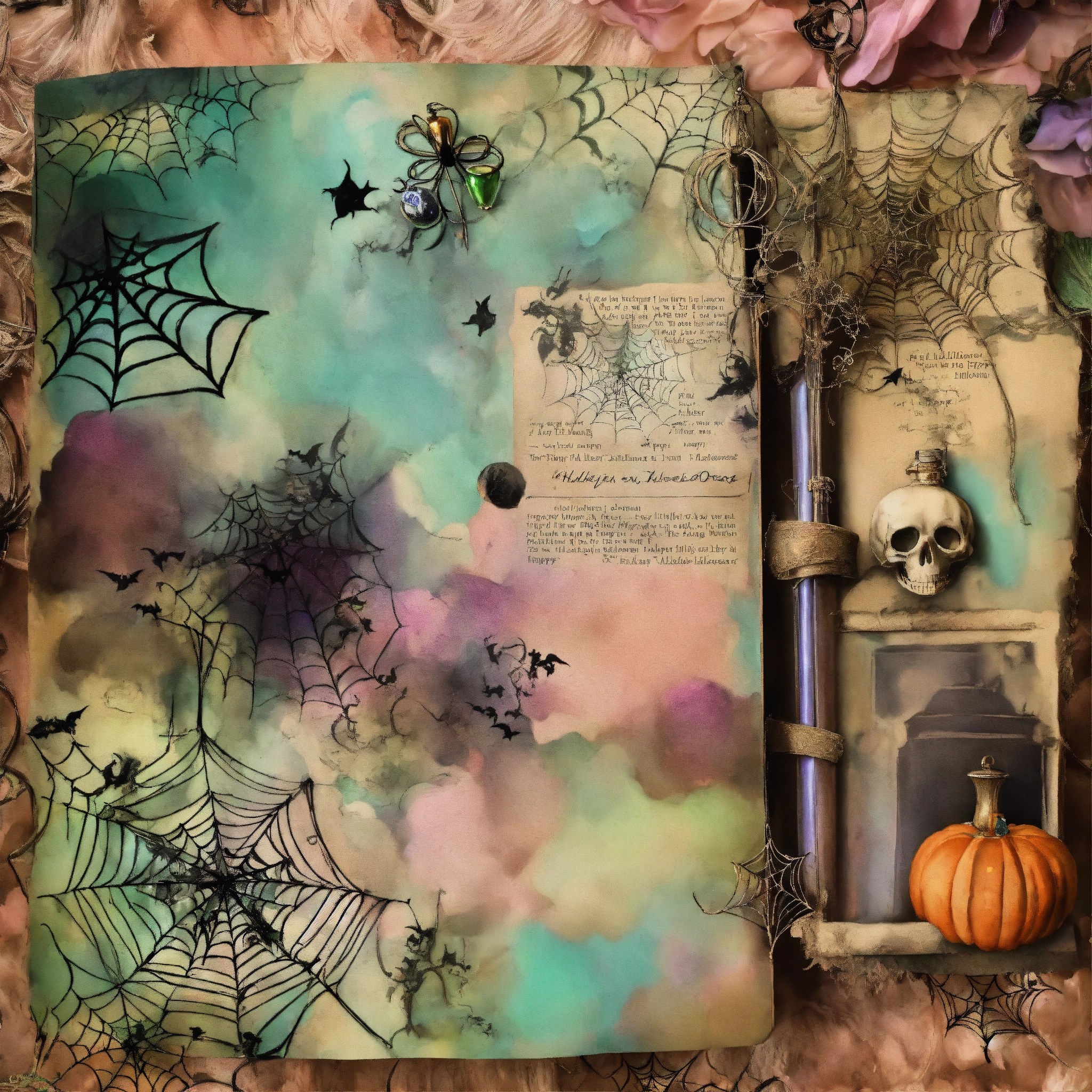 Lexica - Shabby chic dreamy mist pastel junk journals Magical Halloween ...