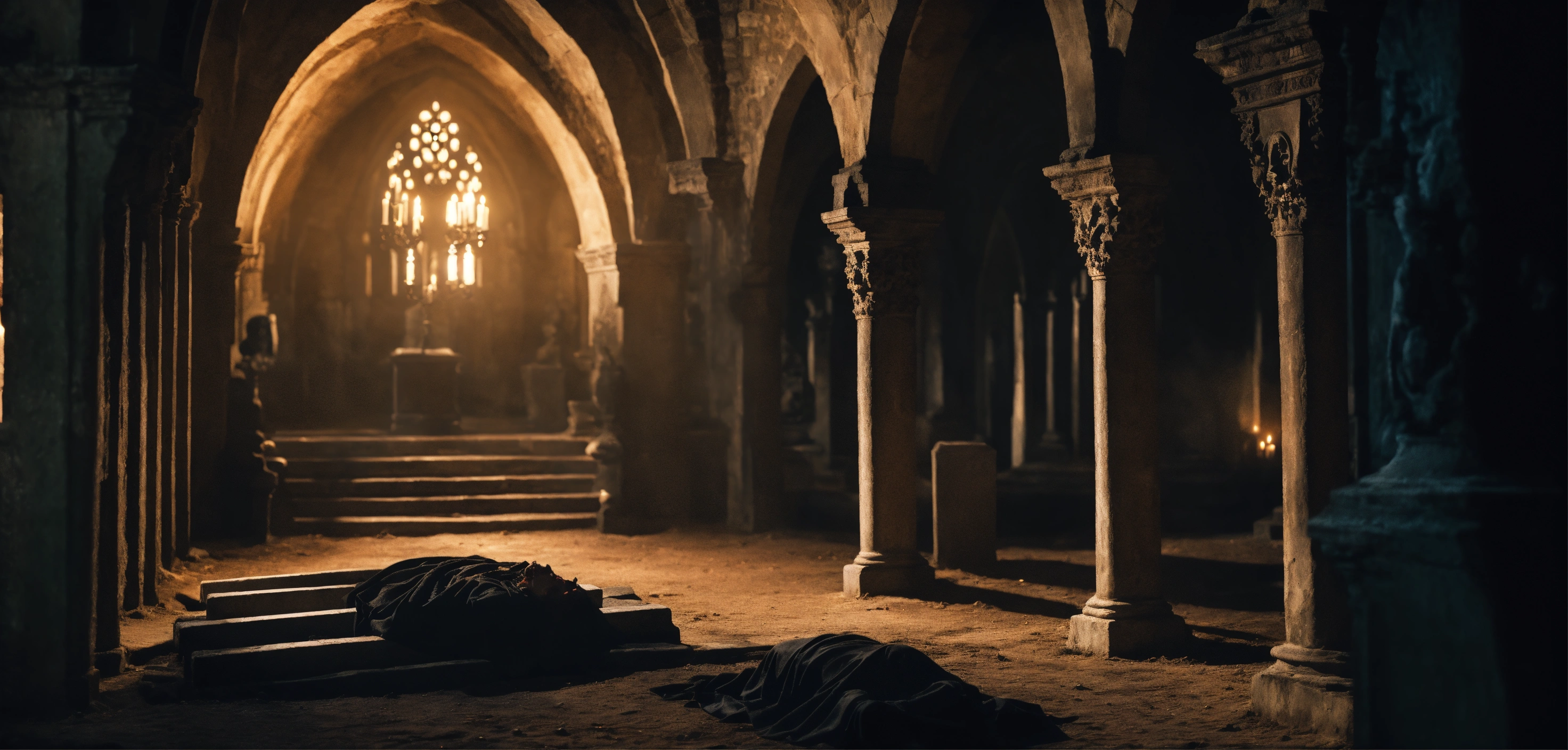 Lexica - Cinematic vampire underworld movie look, old gothic crypt by ...