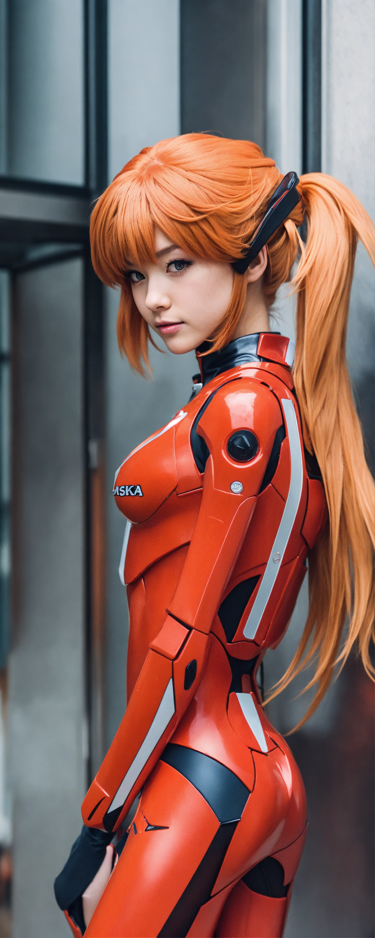 Lexica - Slim woman cosplaying asuka langley