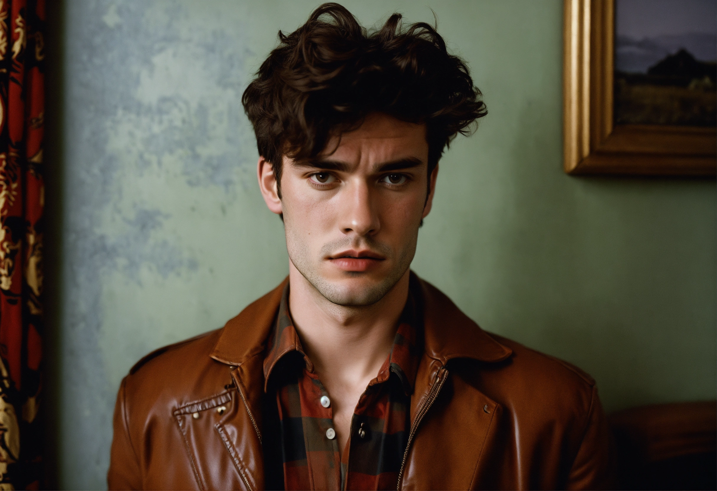 Lexica - Editorial portrait of young man, scruffy, Scottish, dark brown ...