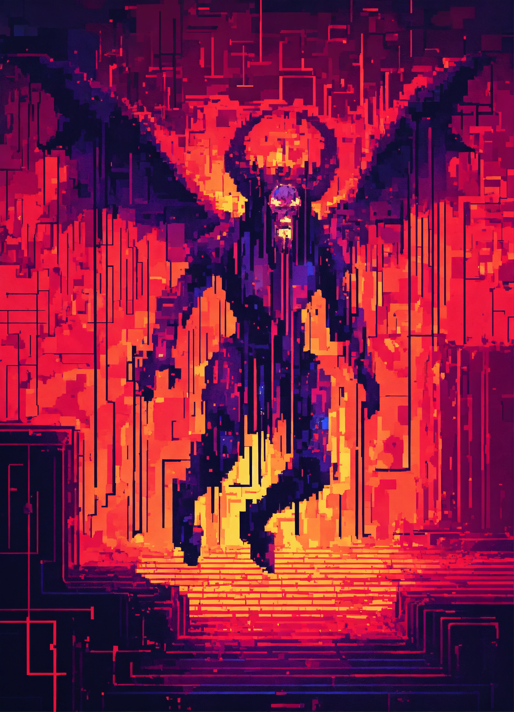 Lexica - Weeping satan jumping into artificial intelligence interface ...