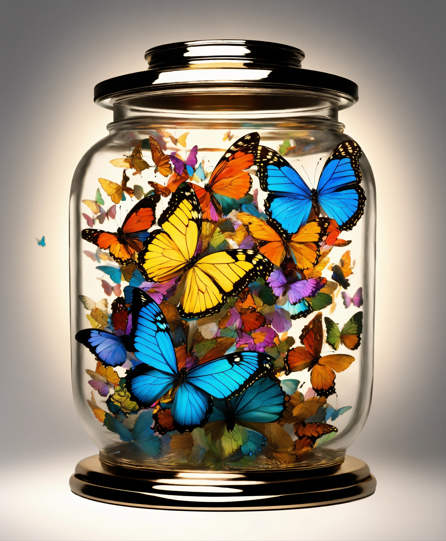Lexica - Create a drawing of an explosion of colorful butterflies from ...