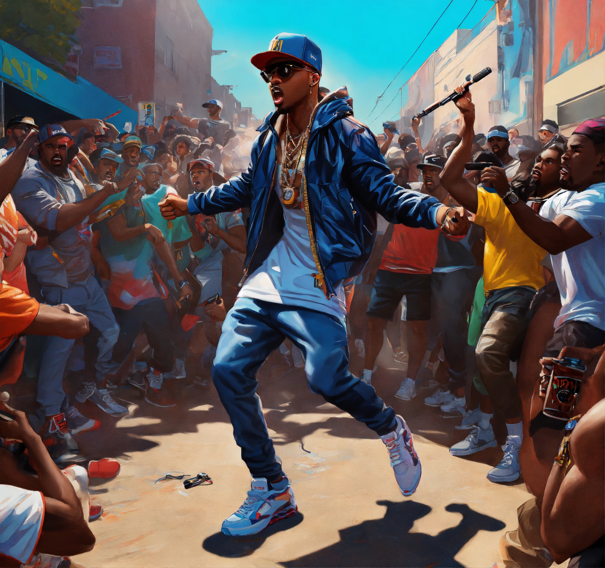 Lexica - Full body Pop art, hyperrealist portrait of rapper 