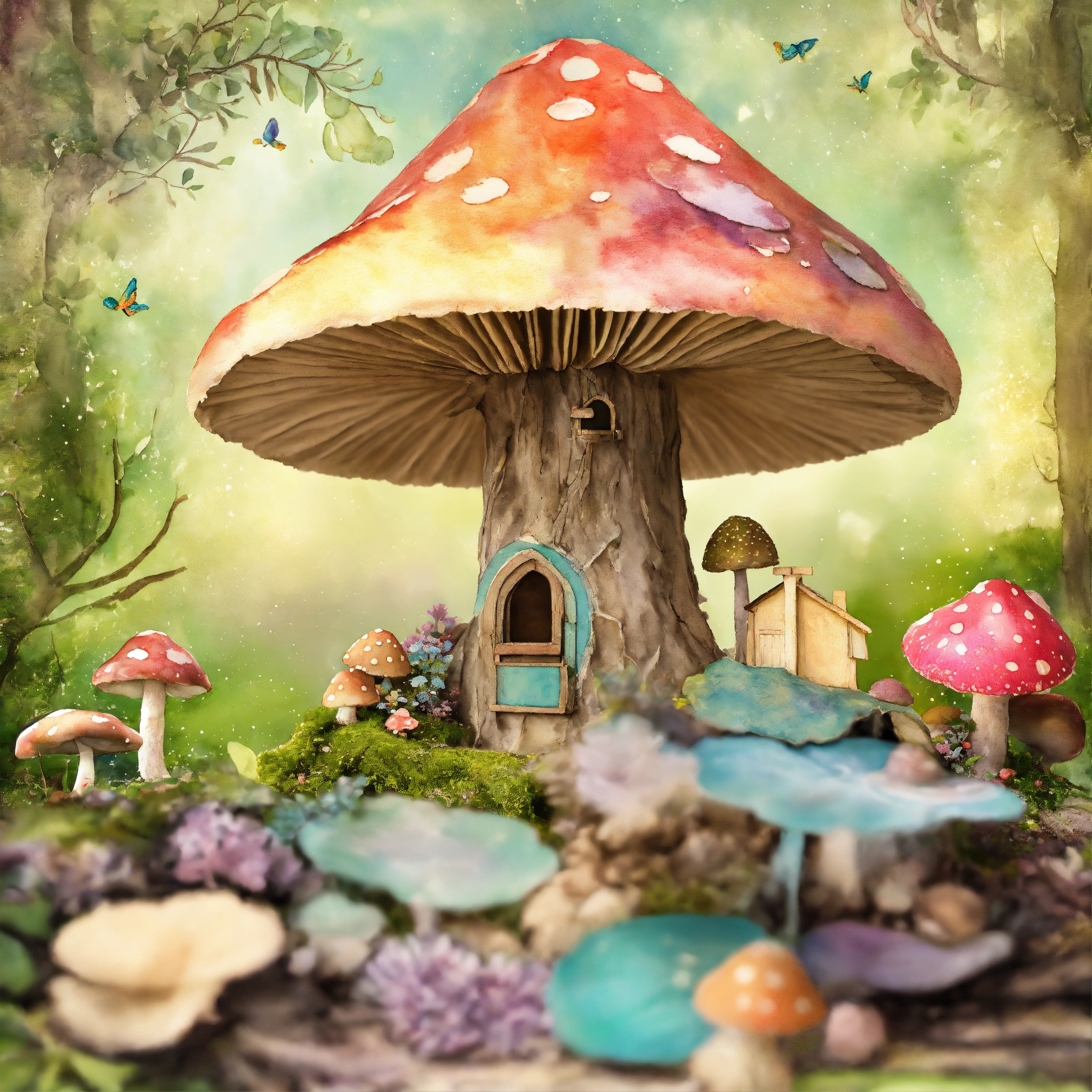 Lexica - Shabby chic dreamy mist pastel junk journals Fairy House ...