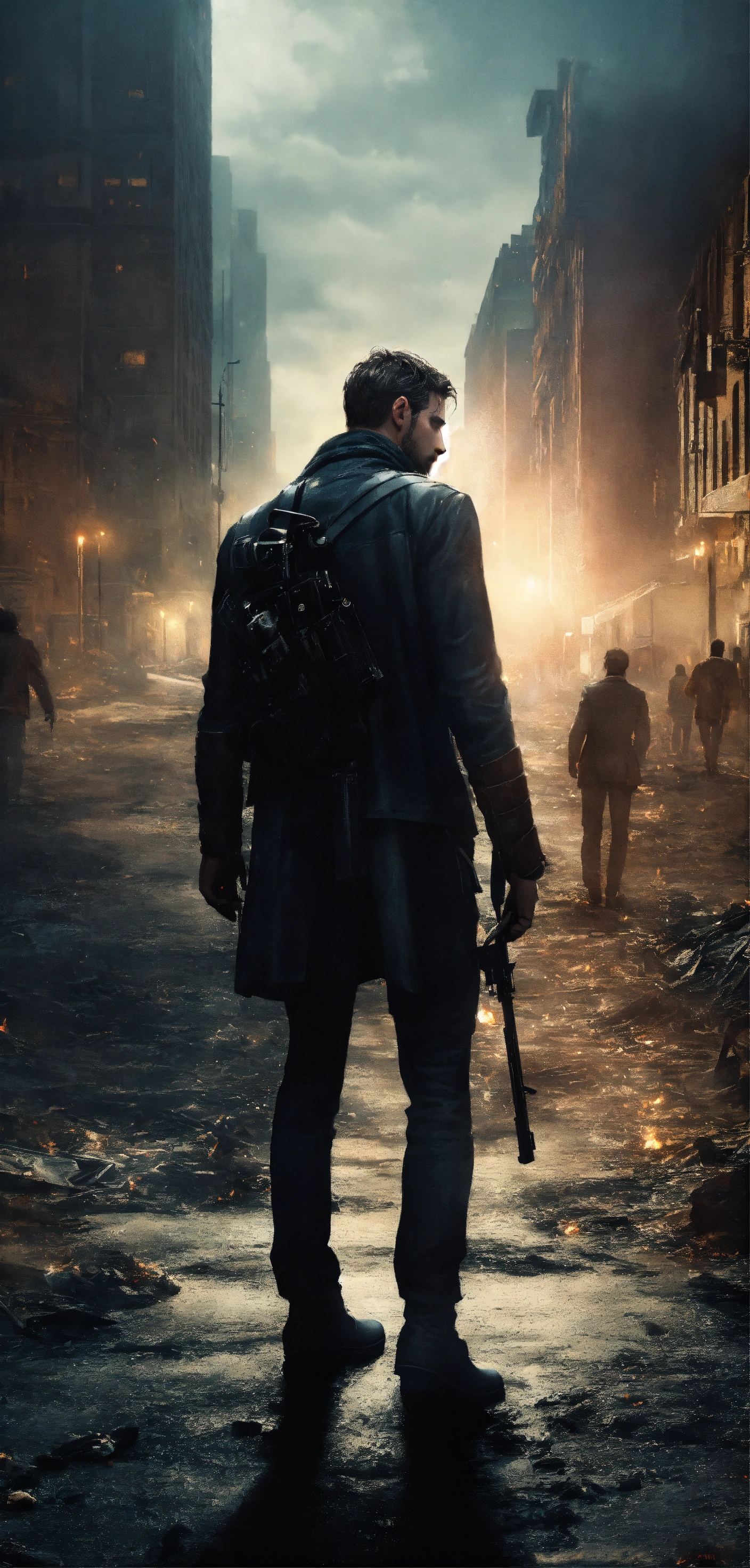 Lexica - Beautiful man tall, kinnaman, apocalypse, dark, walk, city ...