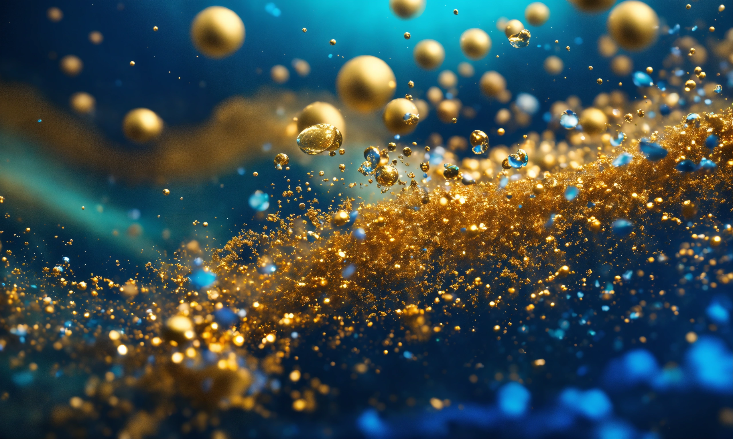 Lexica - Blue shimmering particles and gold shimmering particles flying ...