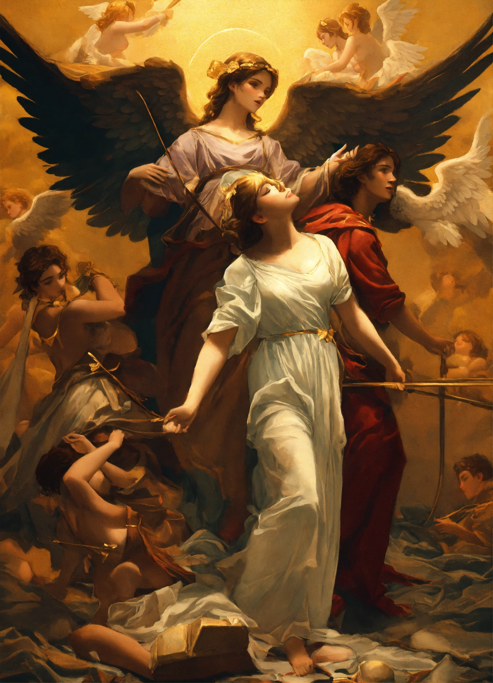 Lexica - Angels helping a woman