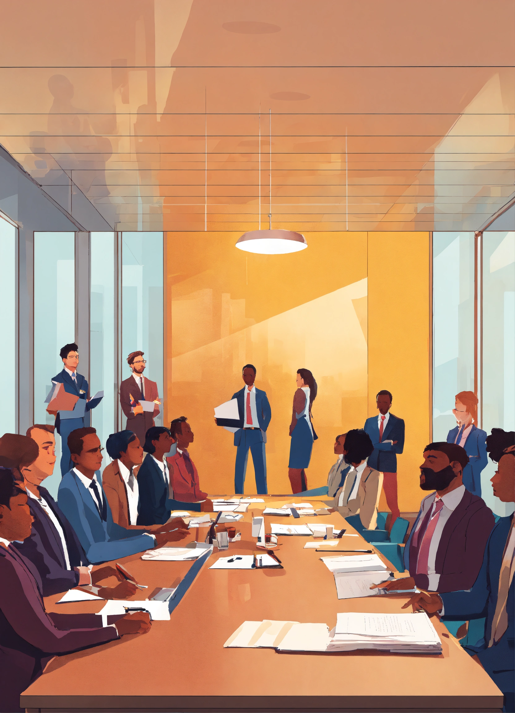 Lexica - “Generate an image of a wise and composed leader standing in a ...