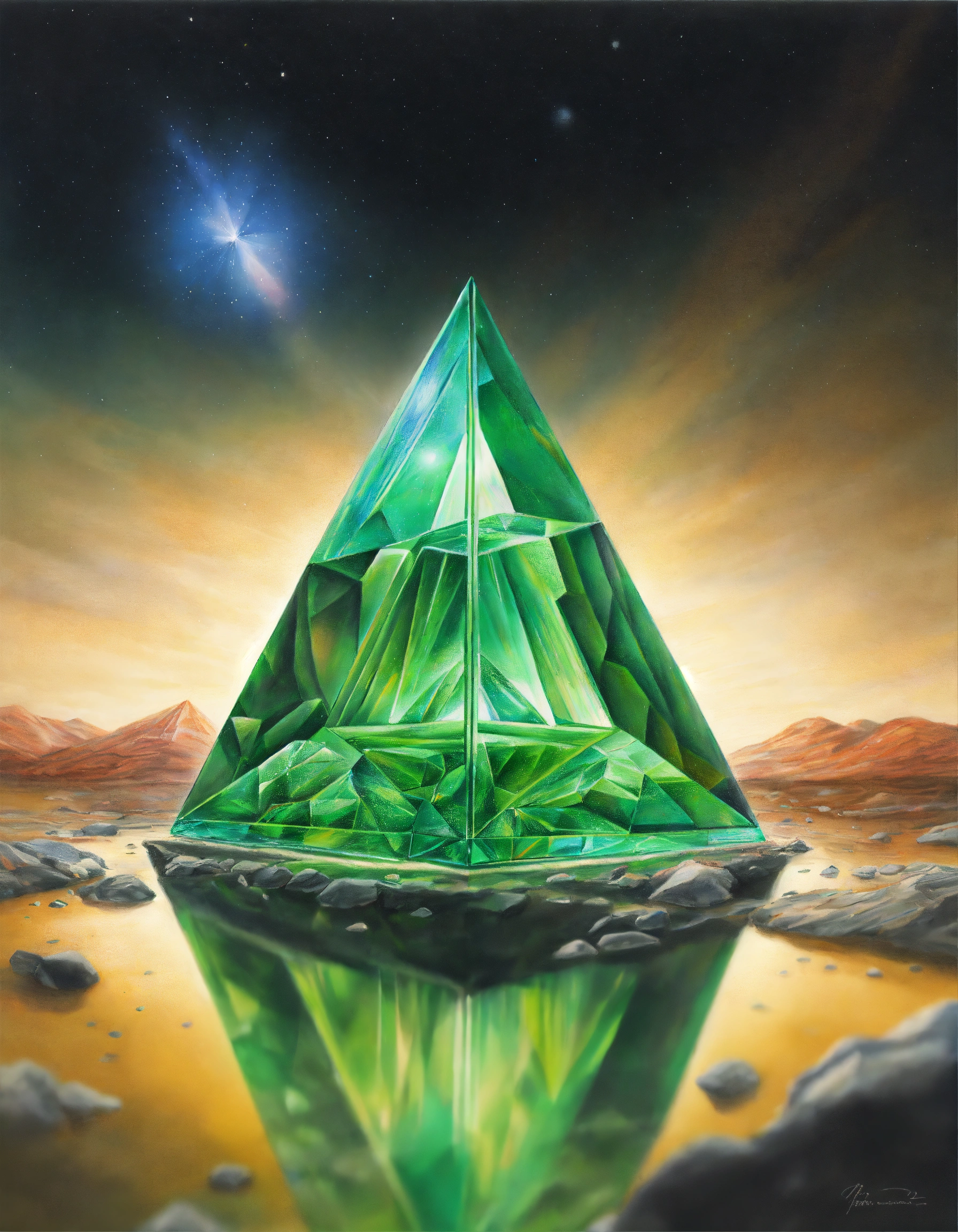 Lexica - Realistic colored pencil drawing of a green transparent ...